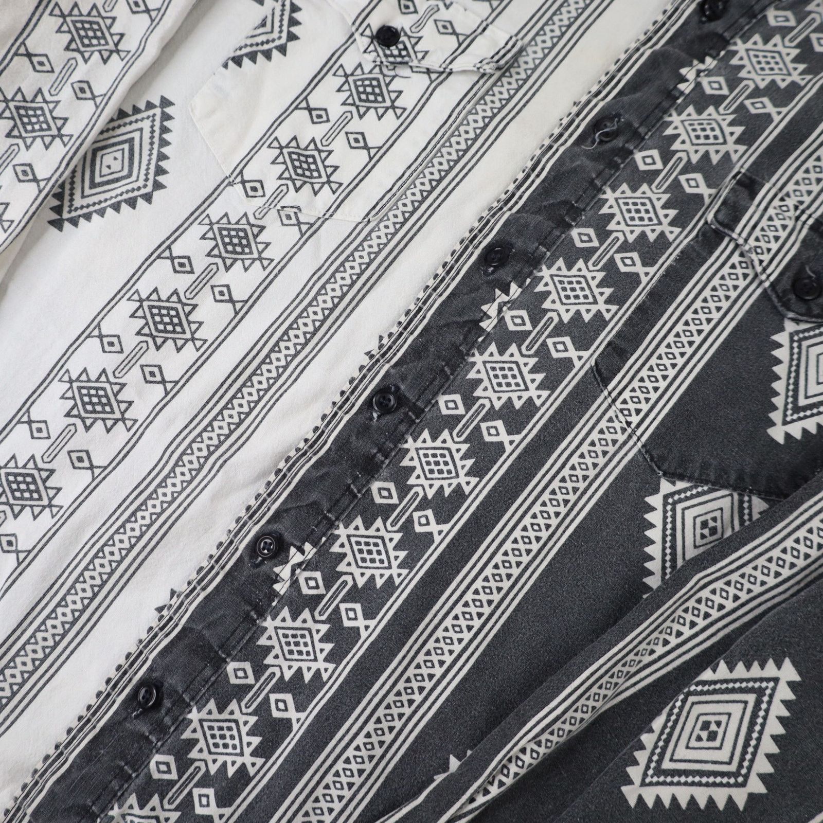 Vintage × Wrangler VTG Wrangler Split Aztec Navajo Design Striped Western Shirt Size US L / EU 52-54 / 3 - 5 Thumbnail