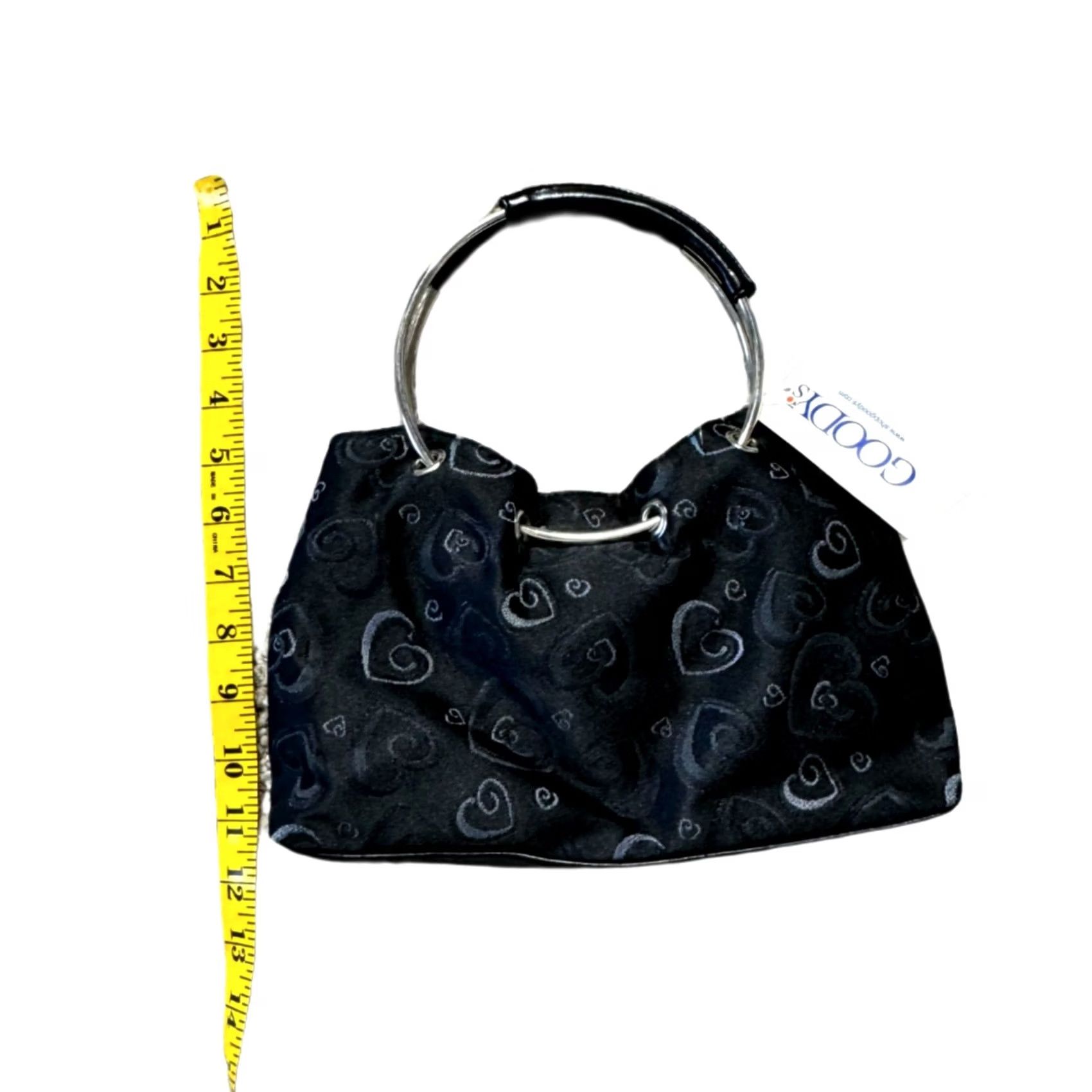 Vintage VINTAGE Goody's Black Heart Shaped Hand Bag Purse Shoulder Bag Women 2000s Y2K Canvas Size ONE SIZE - 3 Thumbnail