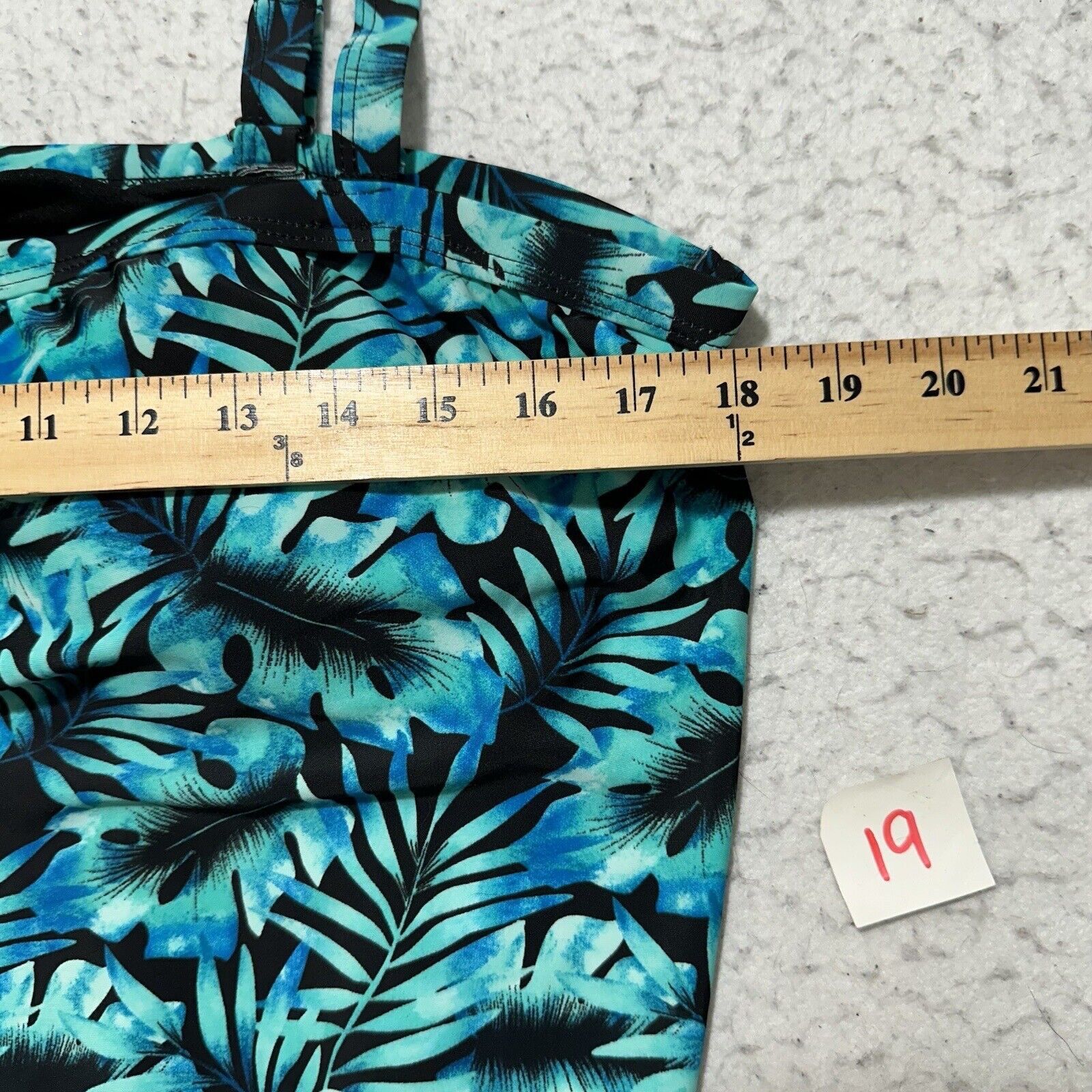 Other Blair 16 Swim Top Padded Teal Blue Hawaiian Floral Swimwear Size ONE SIZE - 6 Thumbnail