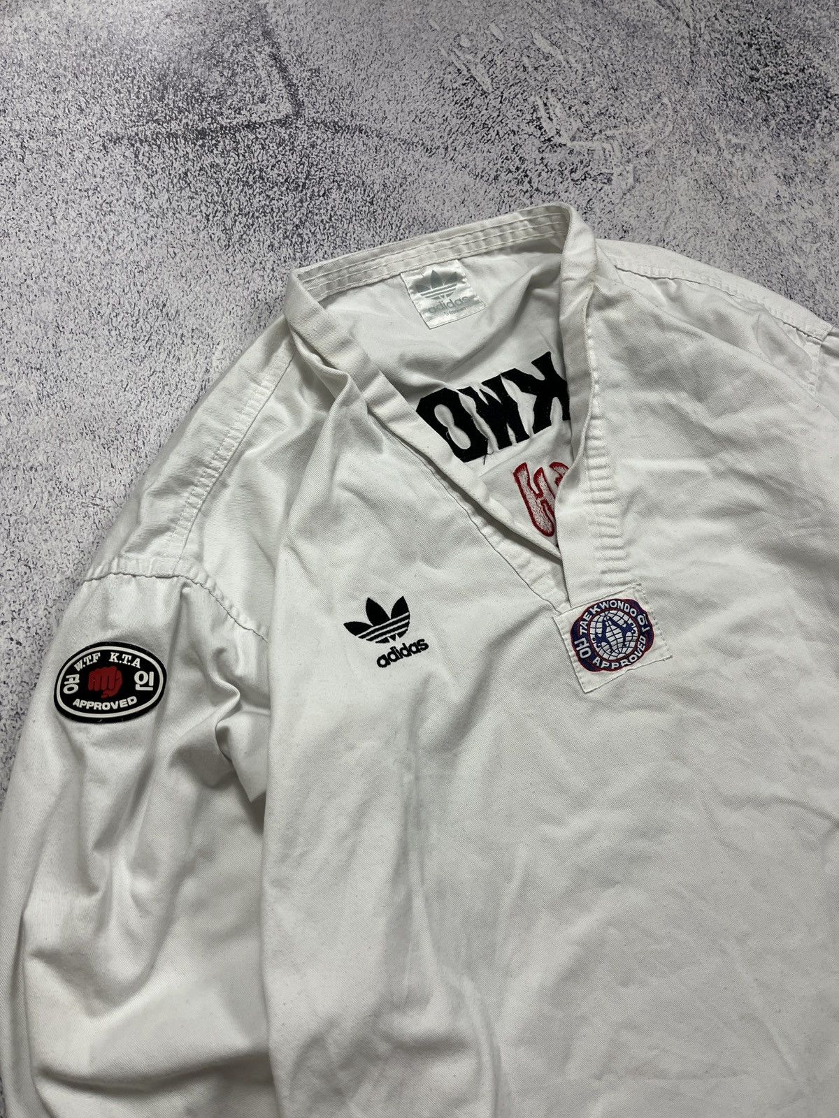 Adidas × Vintage Vintage 90’s Adidas Taekwondo Karate Uniform White Top Rare Size US L / EU 52-54 / 3 - 5 Thumbnail