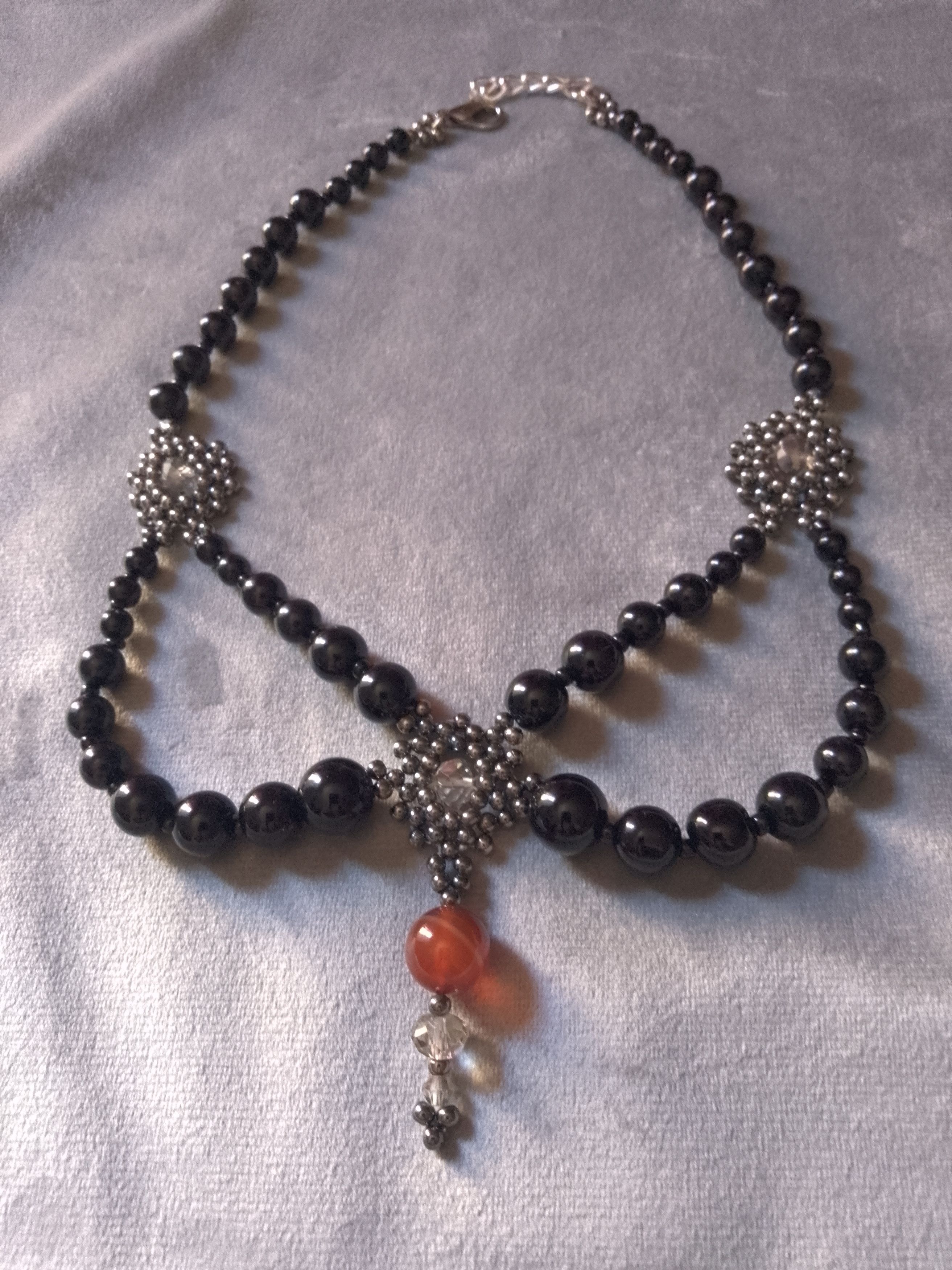 Other Necklace Black Gothic Middle-age with carnelian gemstone Size ONE SIZE - 4 Thumbnail