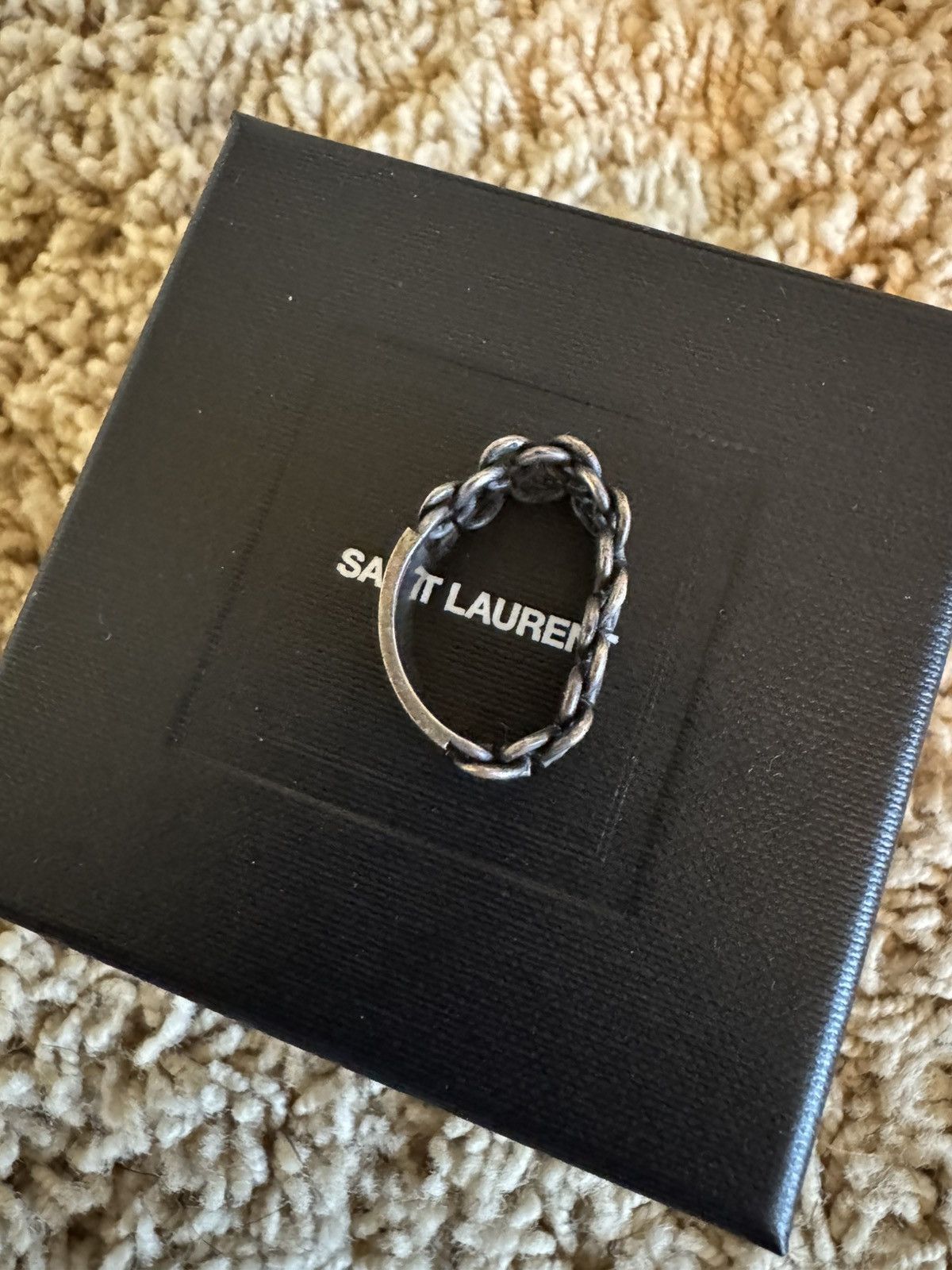 Saint Laurent Paris Saint Laurent Paris Mesh Chain Ring W/ Box, Bag & Receipt Size ONE SIZE - 3 Thumbnail