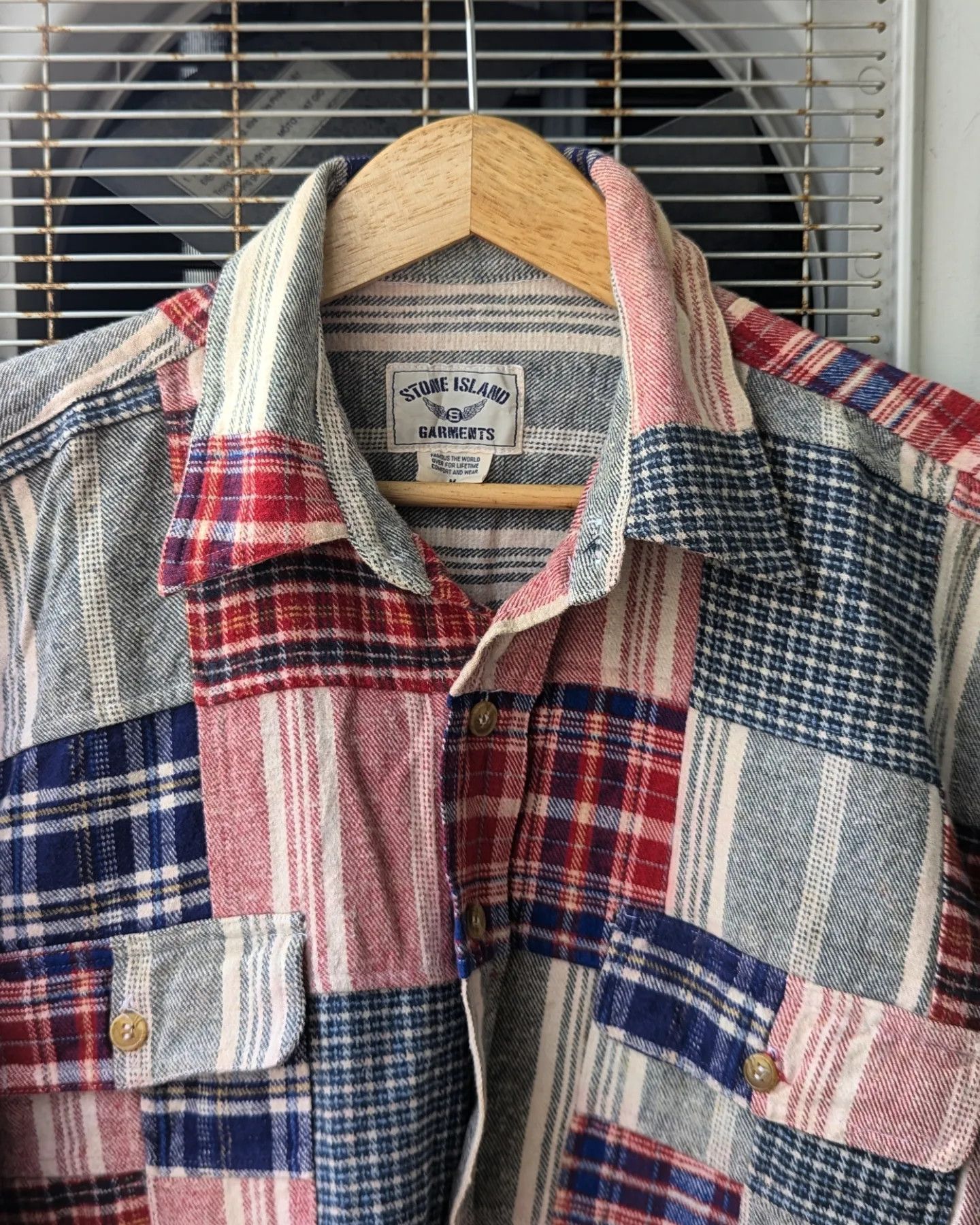 Vintage Vintage Stone Island patchwork shirt Size US M / EU 48-50 / 2 - 2 Thumbnail