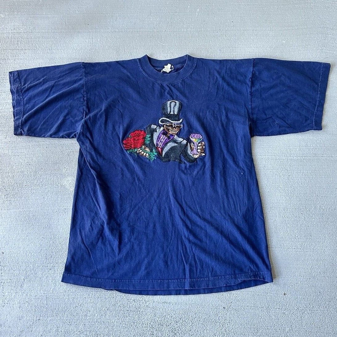 Grateful Dead × Vintage Vintage Grateful Dead T Shirt Single Stitch Blue Embroidered Size US M / EU 48-50 / 2 - 1 Thumbnail