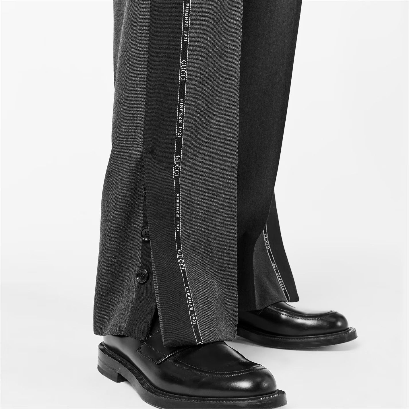 Gucci o1g2r1mq0426 Logo Wool Trousers in Dark Grey Size US 32 / EU 48 - 5 Thumbnail