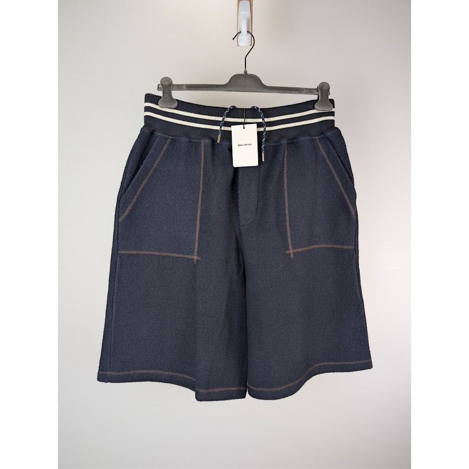 o1rshd1 Boiled Wool Jersey Shorts in Navy