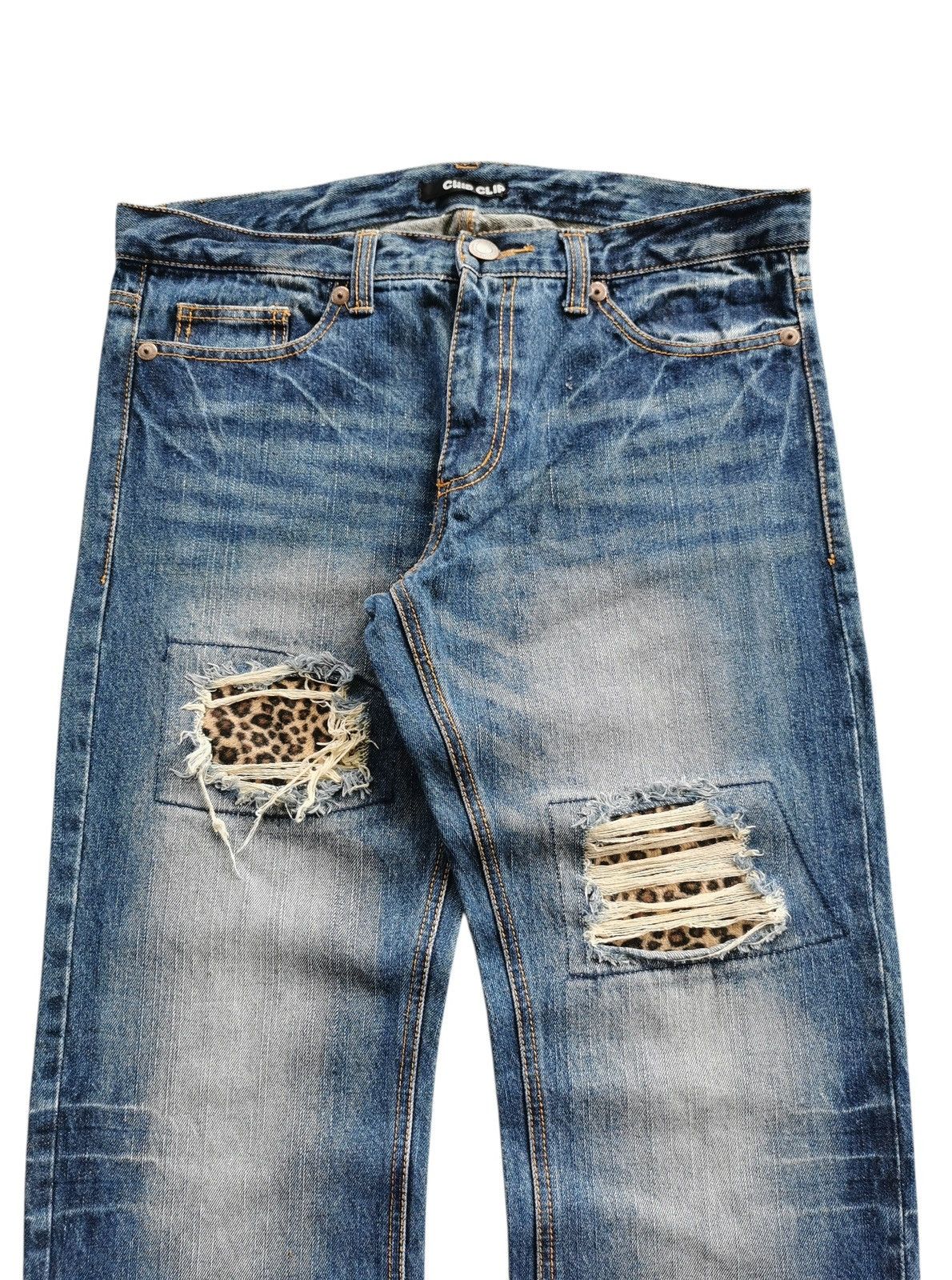 If Six Was Nine Chip Clip Distressed Jeans Size 34" / US 12 / IT 48 - 6 Thumbnail