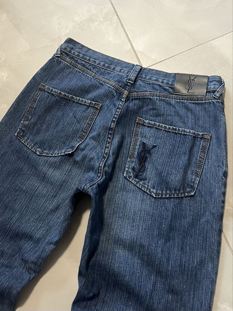 Yves Saint Laurent Vintage YSL Denim Logo Pants Size US 32 / EU 48 - 1 Thumbnail