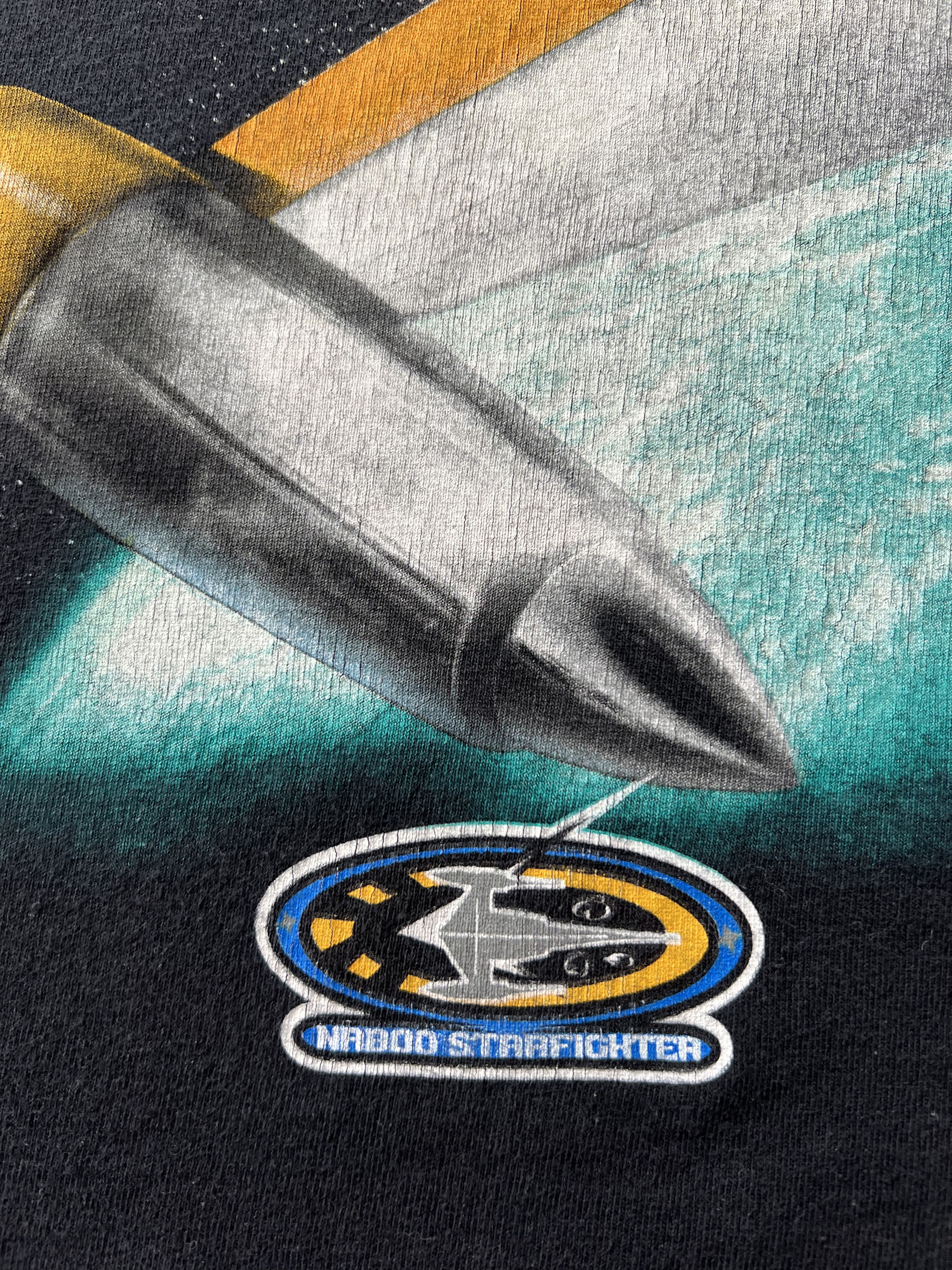 Star Wars Vintage 90s Star Wars Starfighter Movie Black T-shirt Size US L / EU 52-54 / 3 - 8 Thumbnail