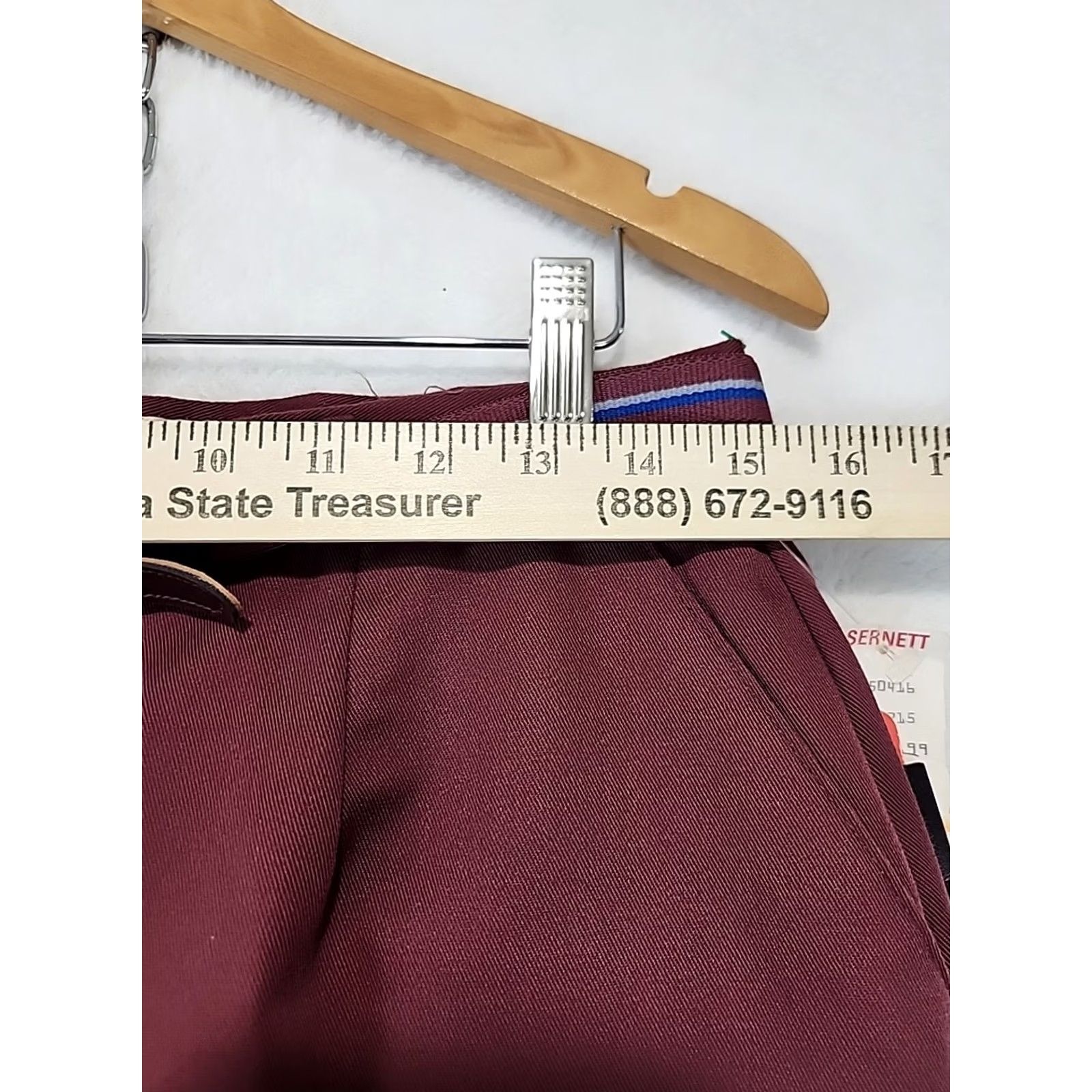 Vintage VINTAGE Lord Isaacs Belted Cranberry Womens High Rise Slacks 80s Dress Pants Straight Leg Size 16 Red Pockets Belted Button Zip Casual Mens Womens Size ONE SIZE - 5 Thumbnail