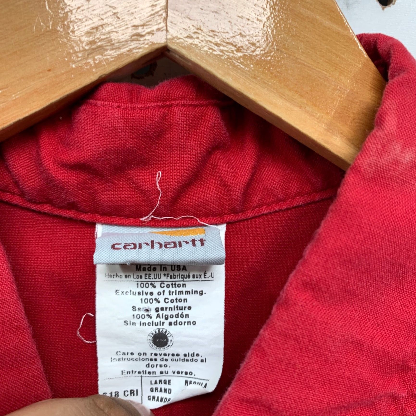 Carhartt VINTAGE Carhartt Button-Up Shirt Mens L Red Canvas Workwear Made USA Size US L / EU 52-54 / 3 - 3 Thumbnail