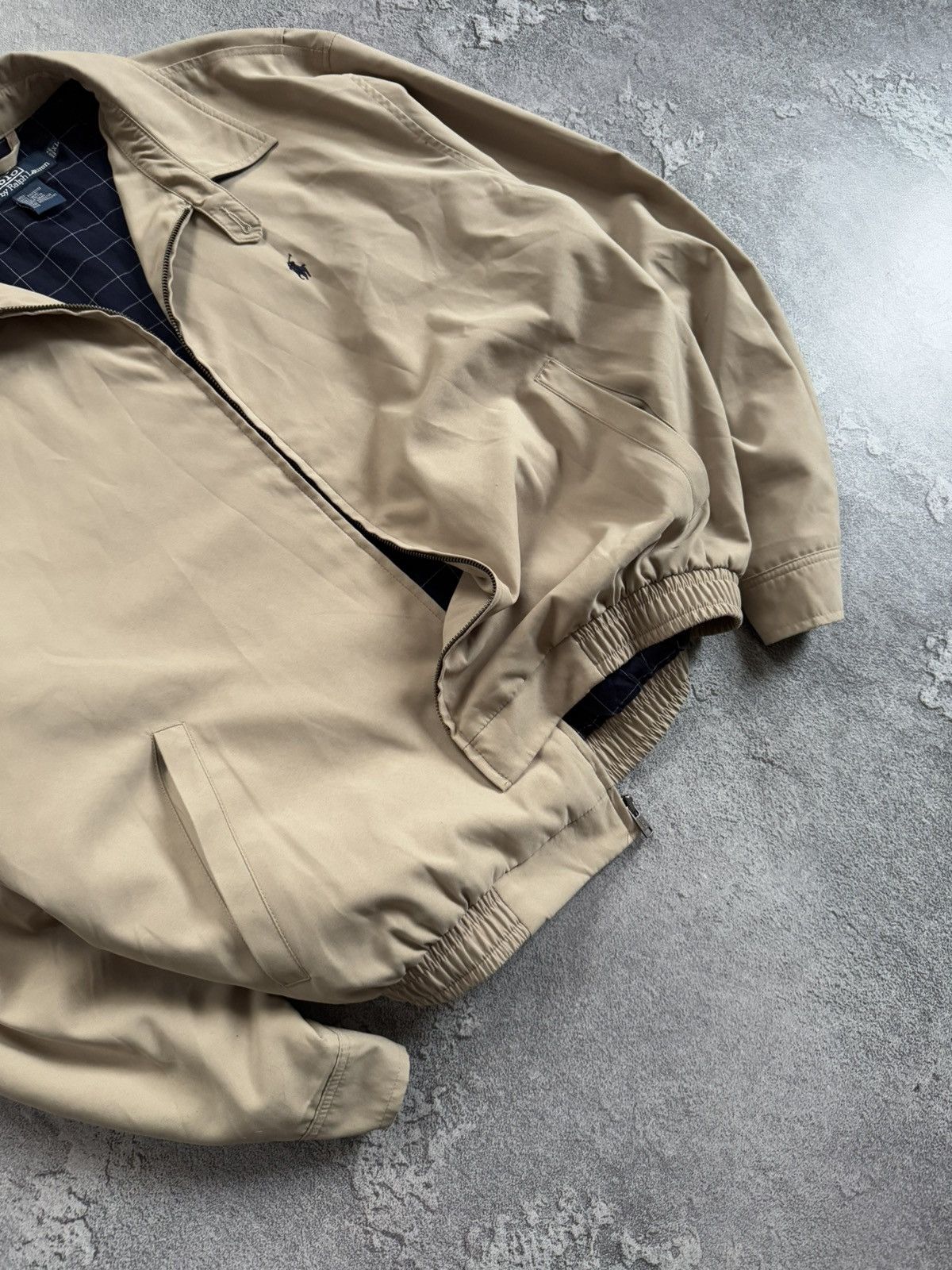Polo Ralph Lauren × Vintage Polo Ralph Lauren XL beige zip bomber jacket collared 90s Size US XL / EU 56 / 4 - 4 Thumbnail