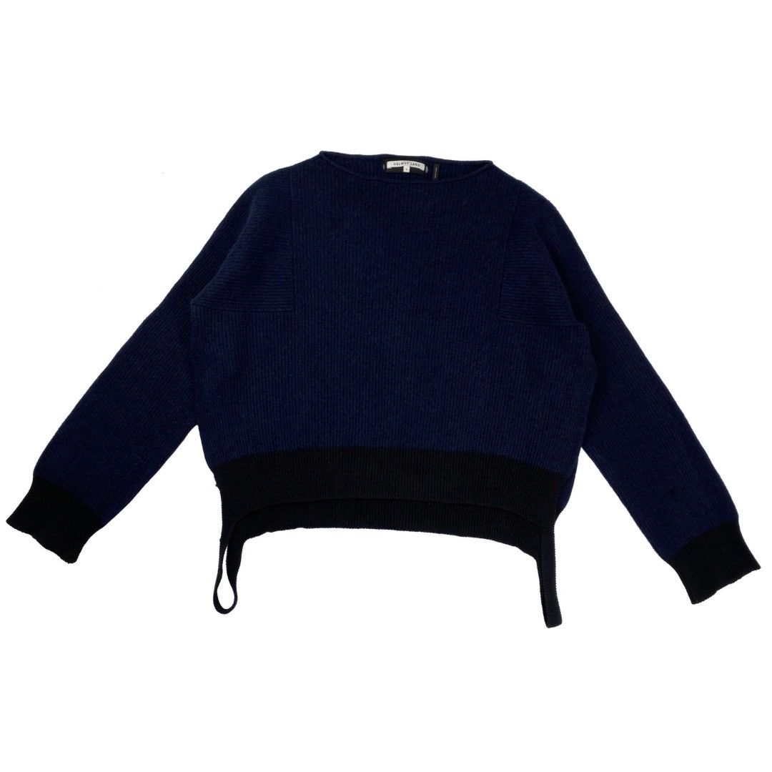 Helmut Lang HELMUT LANG WOMEN NAVY BLUE SWEATER COTTON WOOL SIZE S Size S / US 4 / IT 40 - 1 Thumbnail