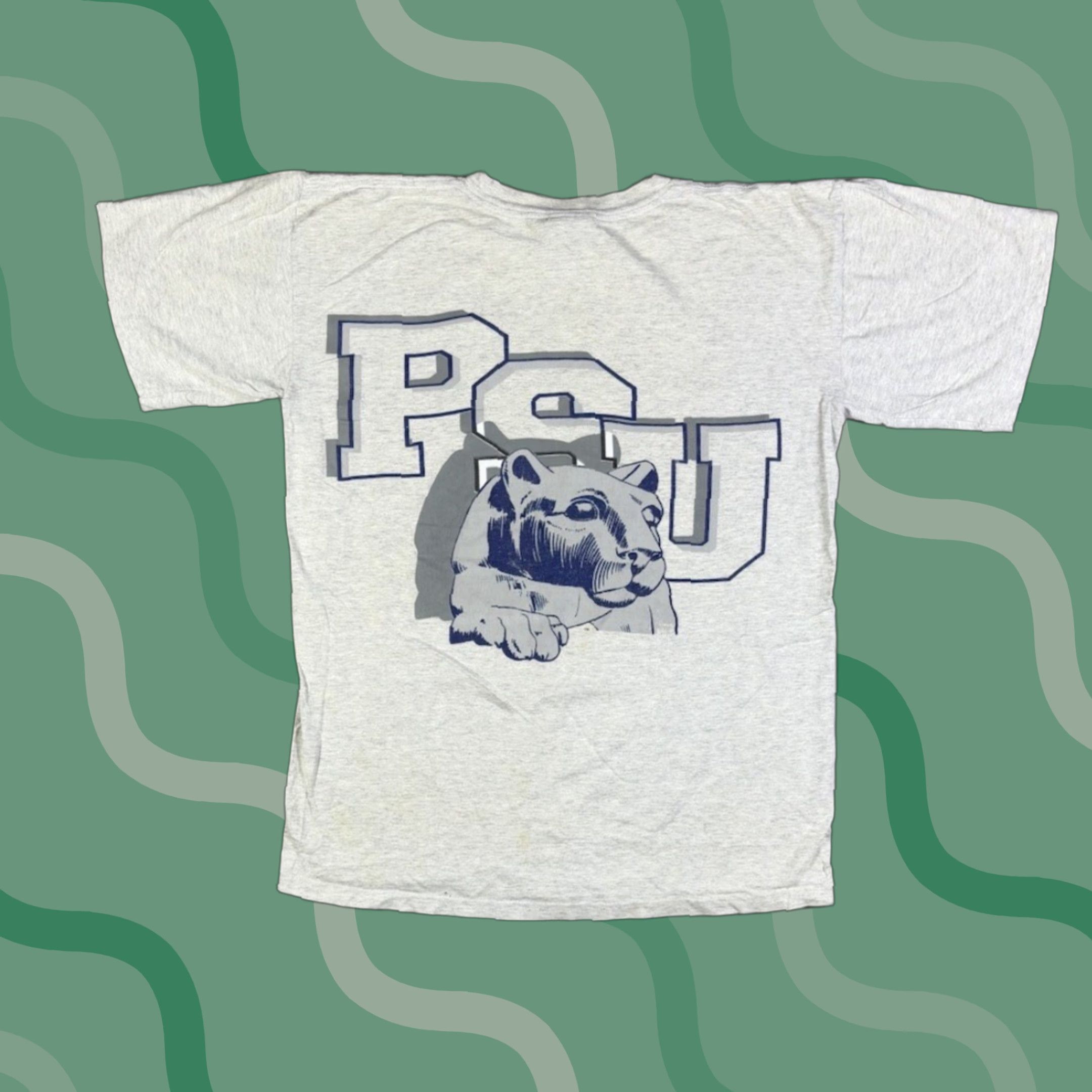 Penn VINTAGE Penn State University 90s Double Sided T Shirt Grey M Men Signal Size US M / EU 48-50 / 2 - 1 Thumbnail