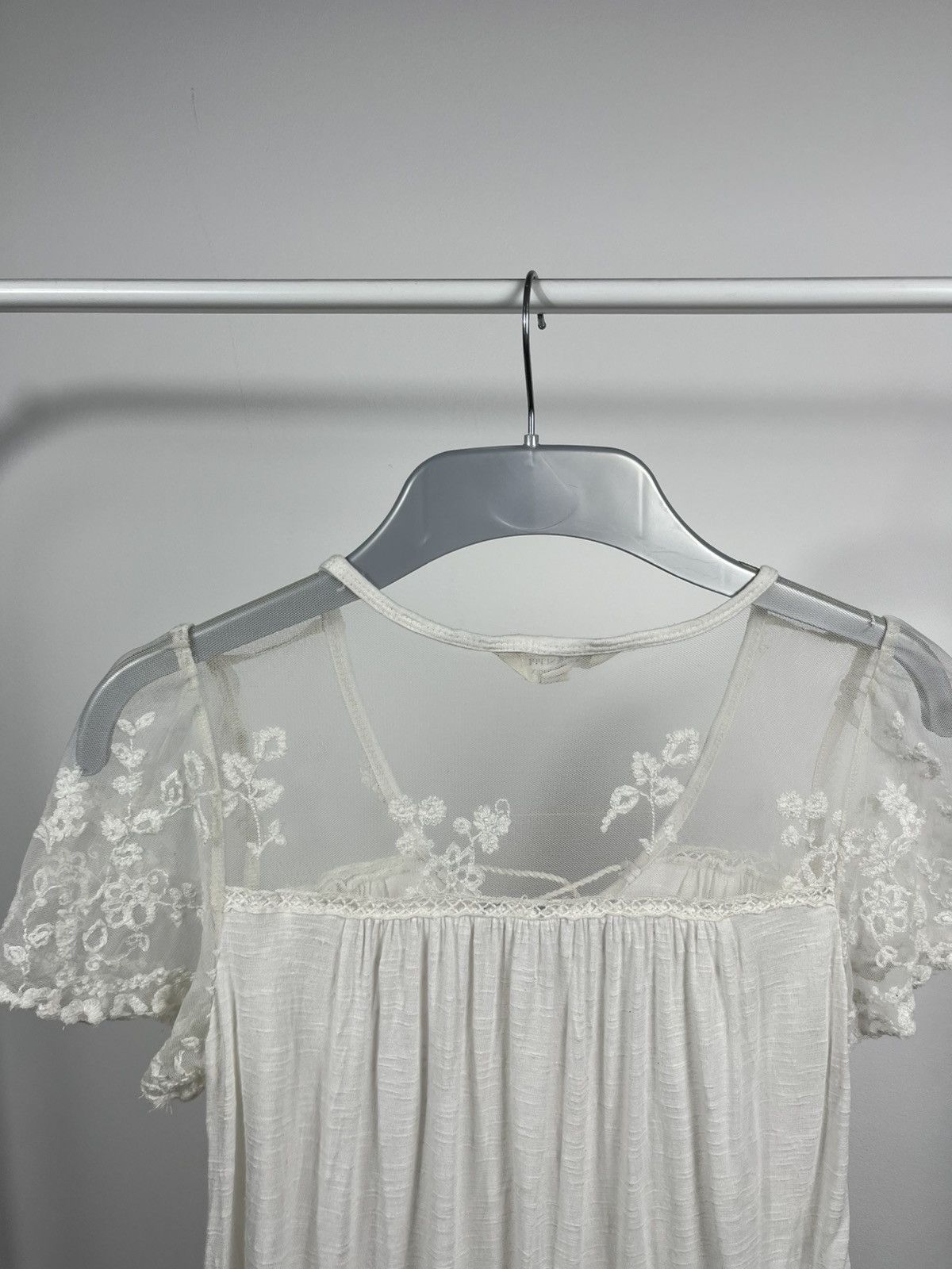 Denim & Supply Ralph Lauren × Polo Ralph Lauren × Vintage Denim Supply Ralph Lauren Boho Lace Sheer White Peasant Top Size S / US 4 / IT 40 - 10 Thumbnail