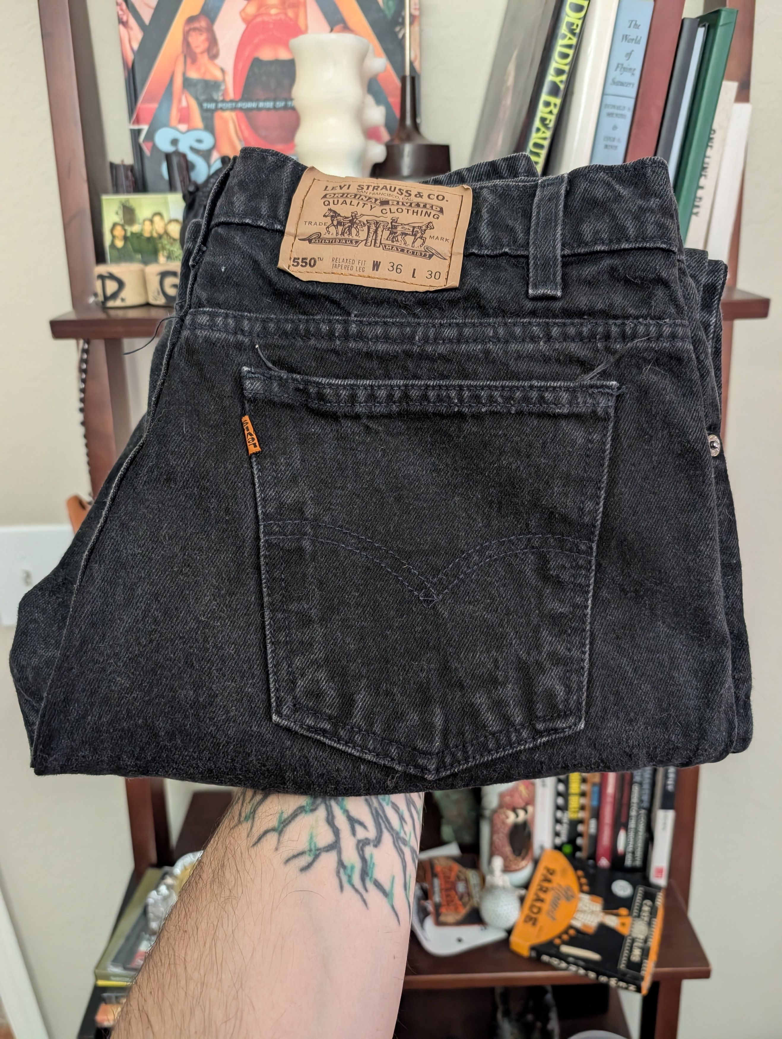Levi's Vintage Clothing VINTAGE '95 Orange Tab Levi's 550 - Black (34W 30L) Size US 34 / EU 50 - 1 Thumbnail
