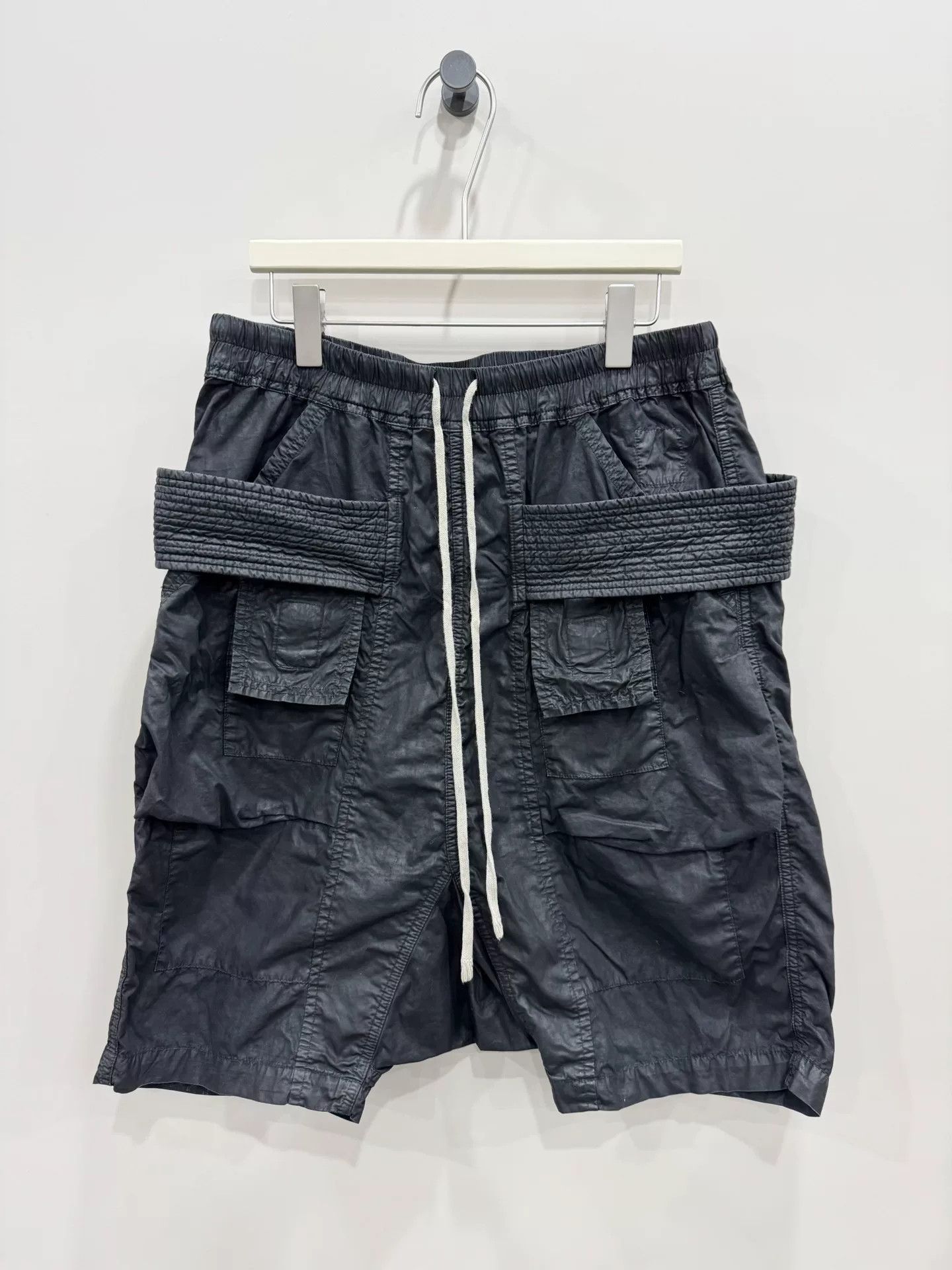 Rick Owens Double Ring Waxed Shorts