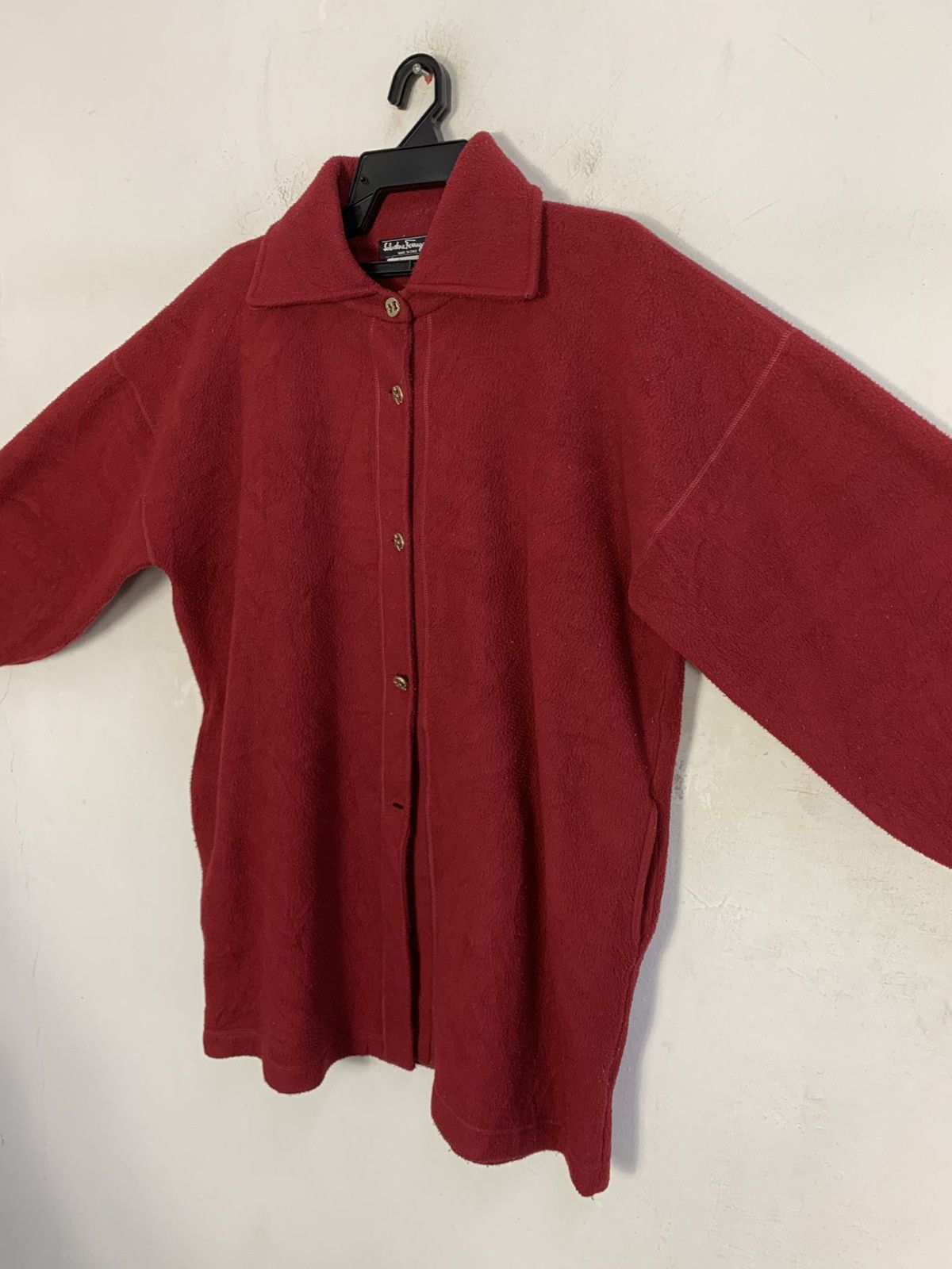 Designer × Salvatore Ferragamo 90s Salvatore Ferragamo Made In Italy Fleece Button Up Plain Size US S / EU 44-46 / 1 - 4 Thumbnail