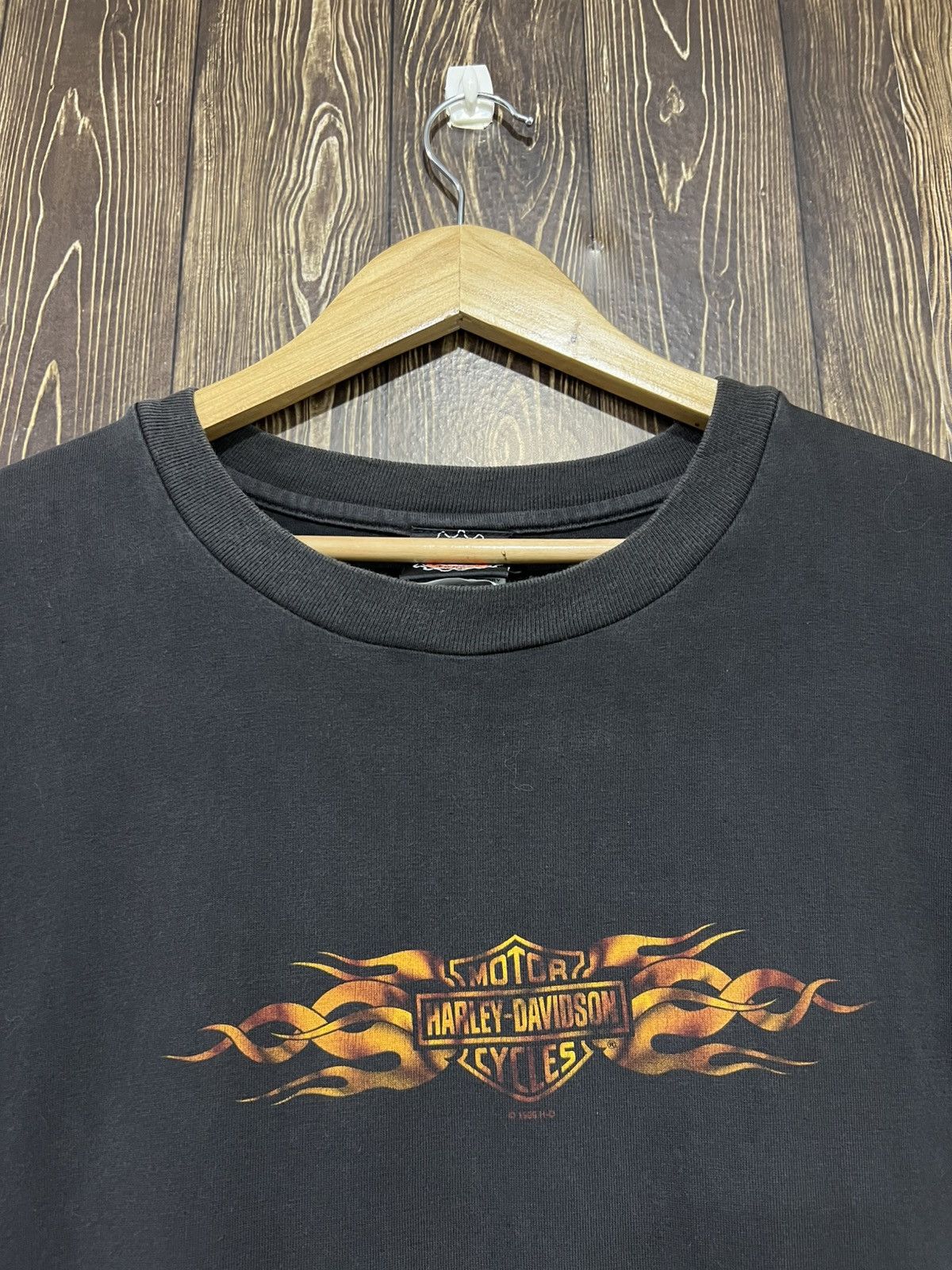 Harley Davidson Vintage 90s Harley Davidson Flame Single Stitch Tshirt Size US XL / EU 56 / 4 - 2 Thumbnail