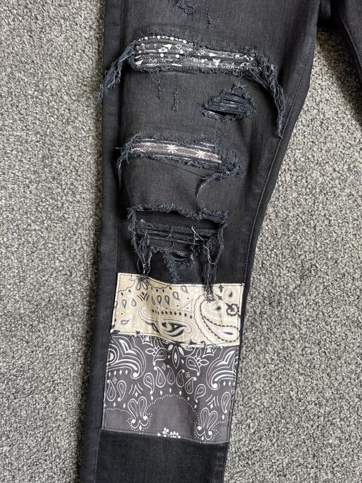 Amiri Amiri Aged Black Patchwork Art Jeans Size US 30 / EU 46 - 4 Thumbnail