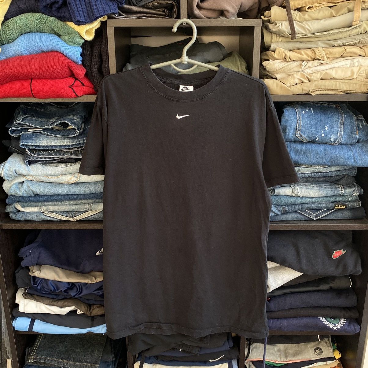 Nike Mens Nike Centre small swoosh y2k streetwear basic tee Size US M / EU 48-50 / 2 - 1 Thumbnail
