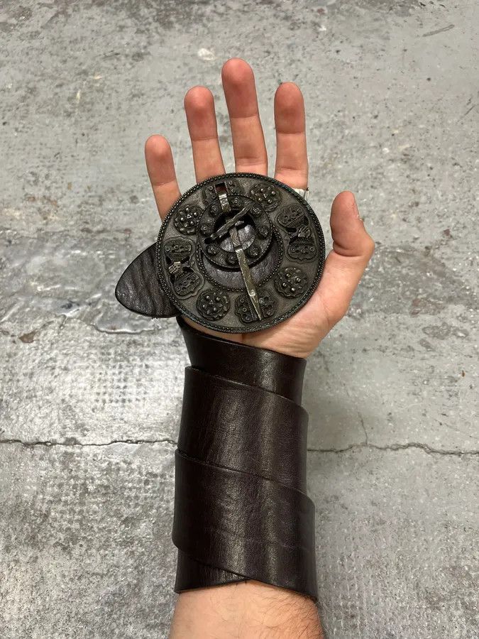 Dries Van Noten Brown Leather Sword Buckle Belt