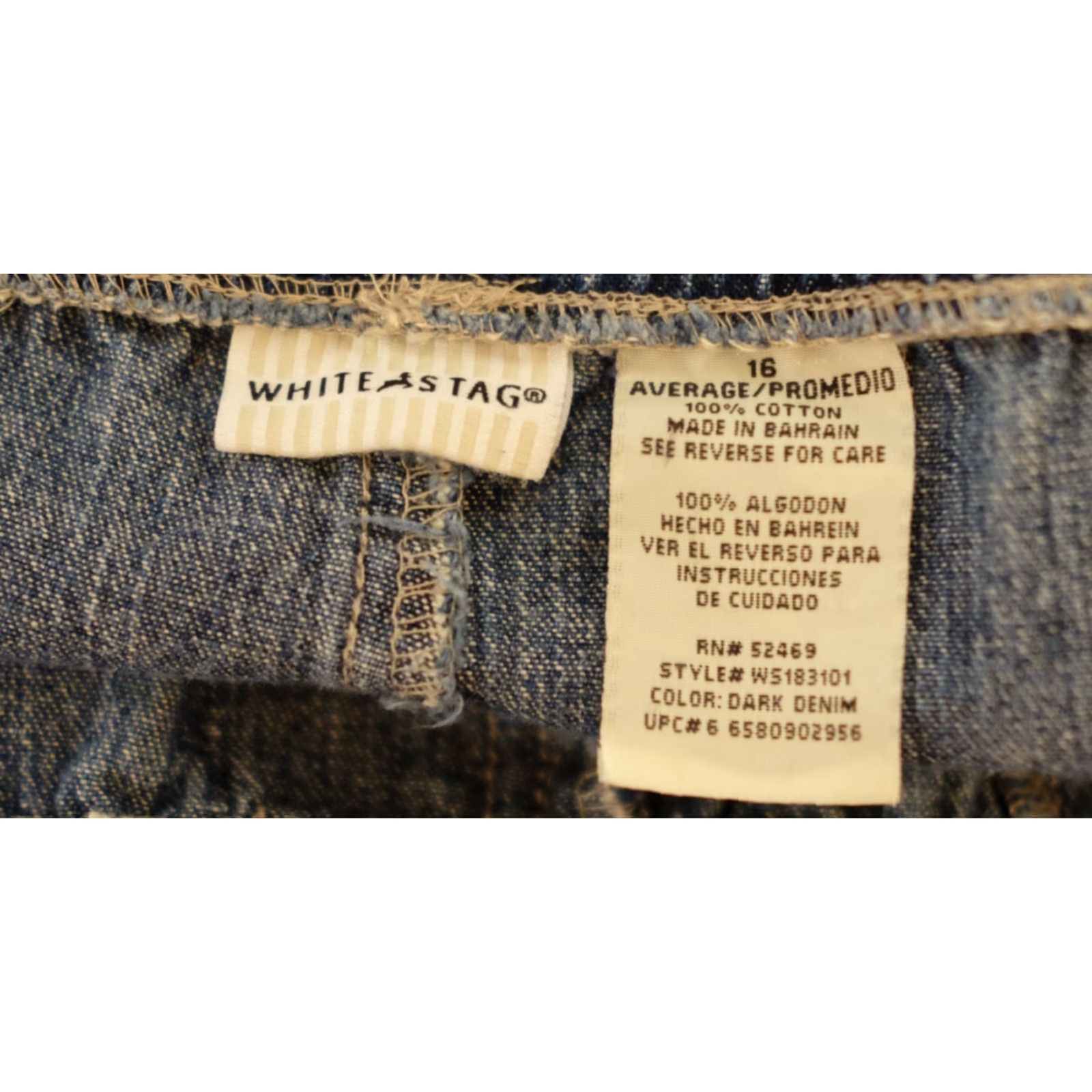 Vintage White Stag Jeans Blue Denim Pull On Elastic Waist 100% Cotton Womens 16 Jeans Casual Relaxed Denim Blue 100% Cotton Womens 16 H98-3 Size 38" / US 16 / IT 52 - 8 Thumbnail