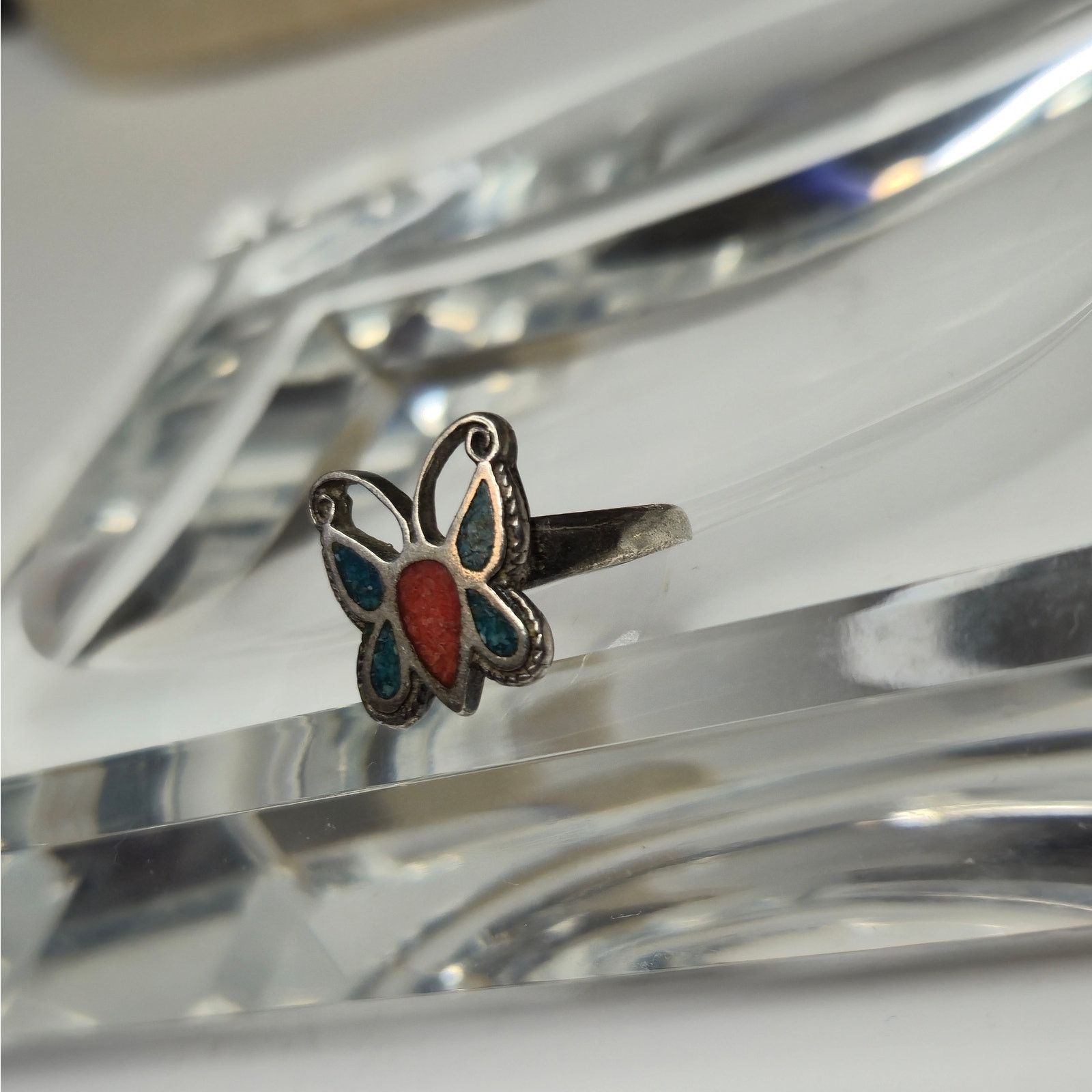 18 East Navajo Sterling Silver Butterfly Ring - Southwestern Style Size ONE SIZE - 9 Thumbnail