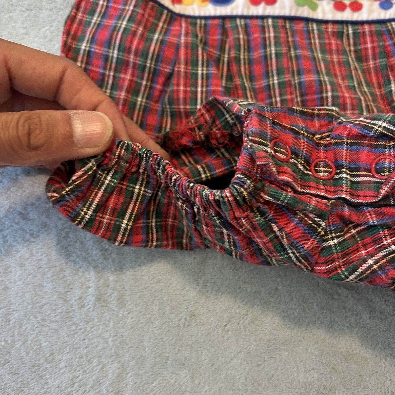 Disney Vintage 90s Plaid Picnic Stripe Romper Baby Toddler 6-9month Size US 26 / EU 42 - 5 Thumbnail