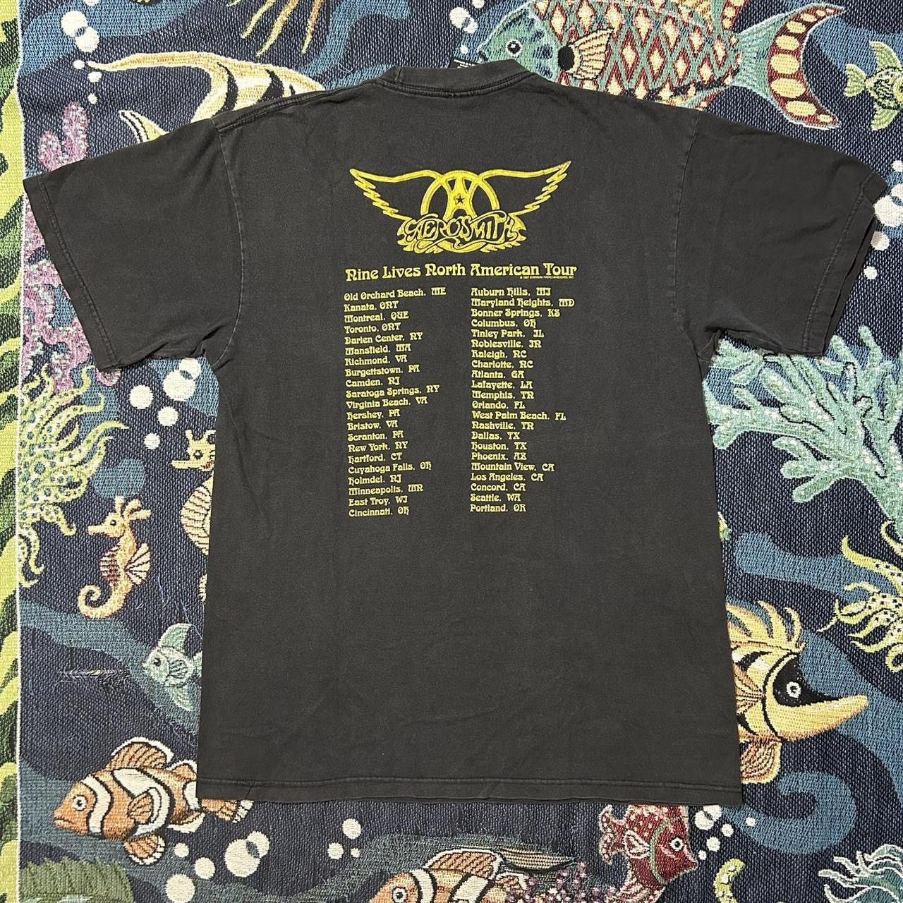 Band Tees × Vintage 1997 Aerosmith Nine Lives North American Tour T Shirt Size US XL / EU 56 / 4 - 3 Thumbnail