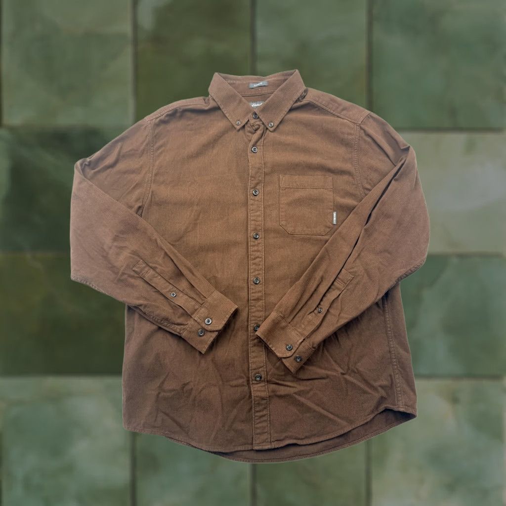 Eddie Bauer Eddie Bauer Shirt Mens L Brown Herringbone Long Sleeve Button-Up Casual Size US L / EU 52-54 / 3 - 1 Thumbnail