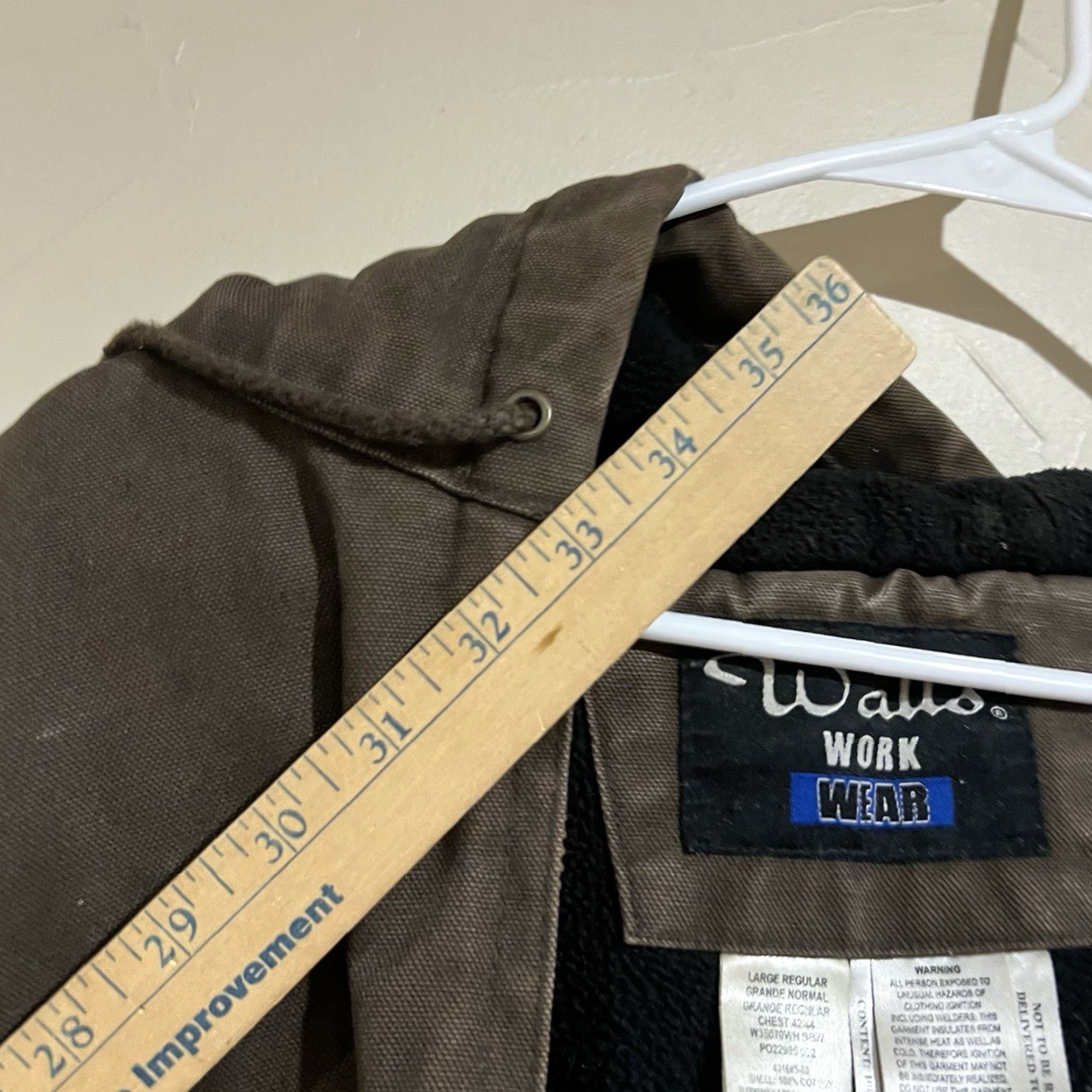Walls VINTAGE Walls Jacket Workwear Mens Large Brown Zipper Overcoat Slim Size US L / EU 52-54 / 3 - 6 Thumbnail