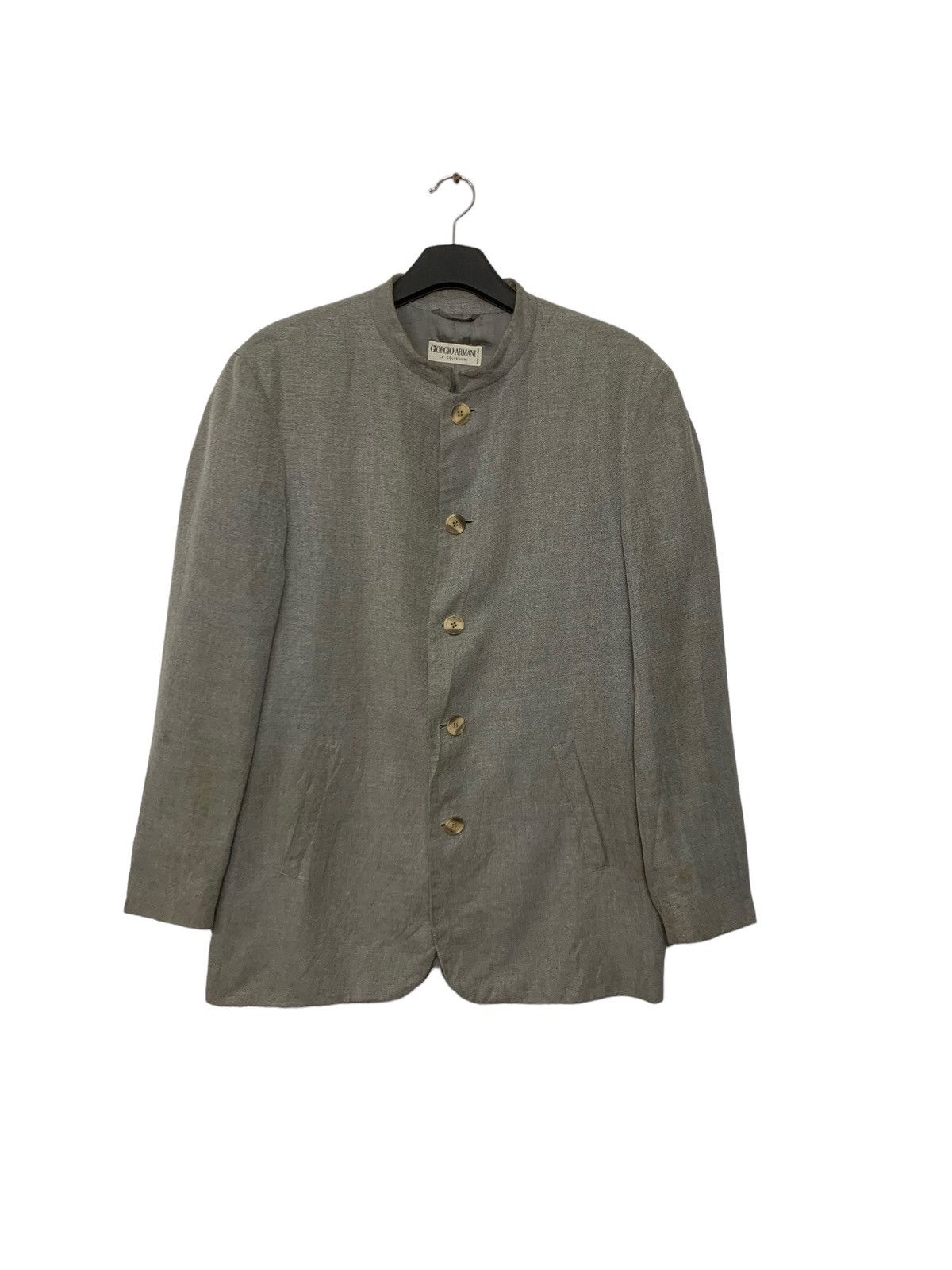 image of Giorgio Armani Le Collezioni Made In Italy Jacket in Grey, Men's (Size Medium)