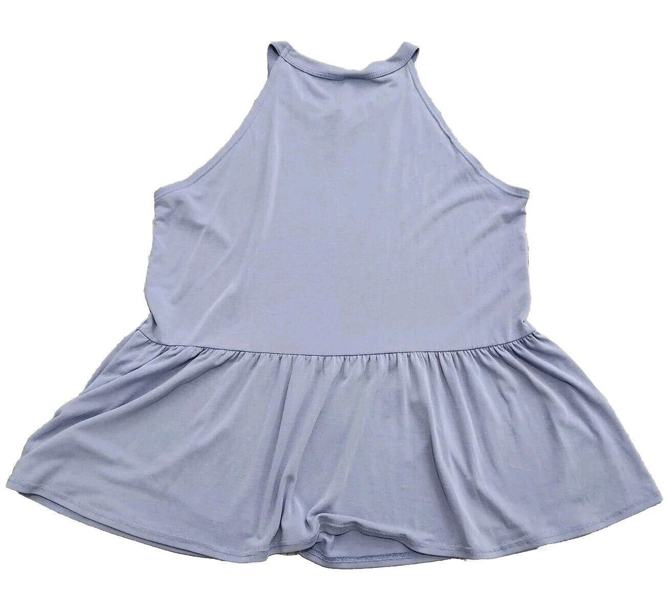 Designer Hummingbird Tank Top Medium High Neck Peplum Lavender Size M / US 6-8 / IT 42-44 - 2 Thumbnail