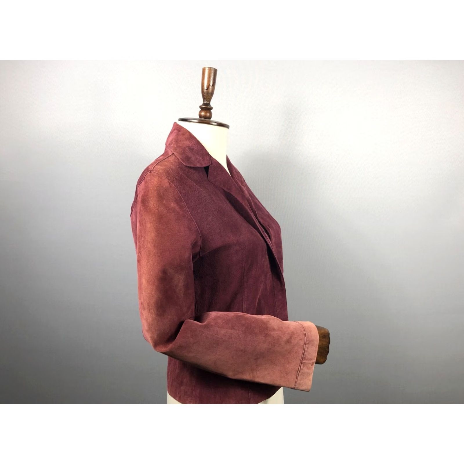 Vintage Chine Collection Real Leather Burgundy Jacket Women Size 3 Shirt Jacket Regular Fit Long Sleeve Womens Size XS / US 0-2 / IT 36-38 - 7 Thumbnail