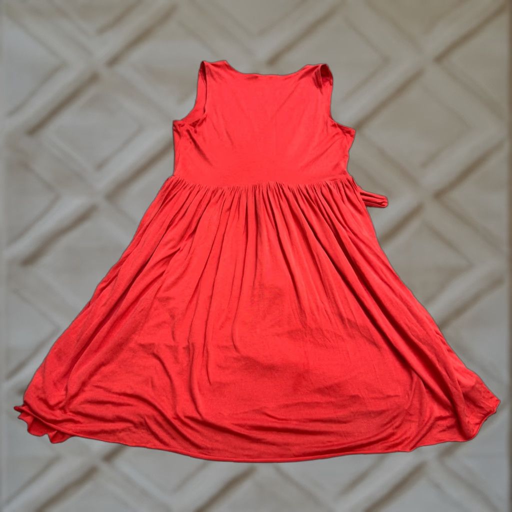 Banana Republic Banana Republic Silk Blend Sleeveless A-Line Dress Women S Red V-Neck Casual Size S / US 4 / IT 40 - 1 Thumbnail