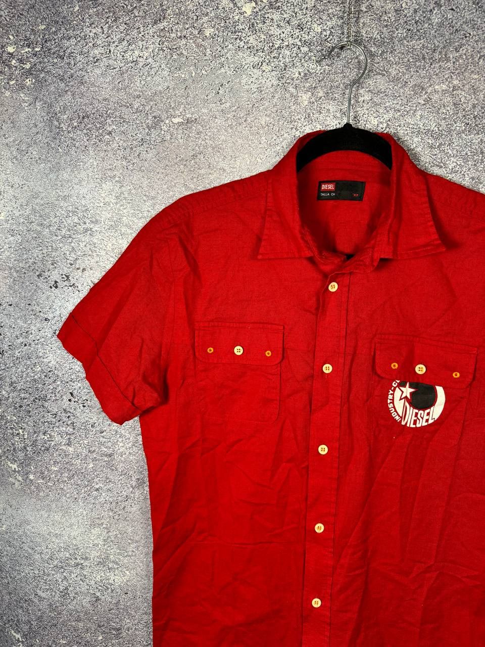 Diesel × Vintage Vintage Diesel Linen Shirt Short Sleeve Red y2k Small Size US S / EU 44-46 / 1 - 4 Thumbnail