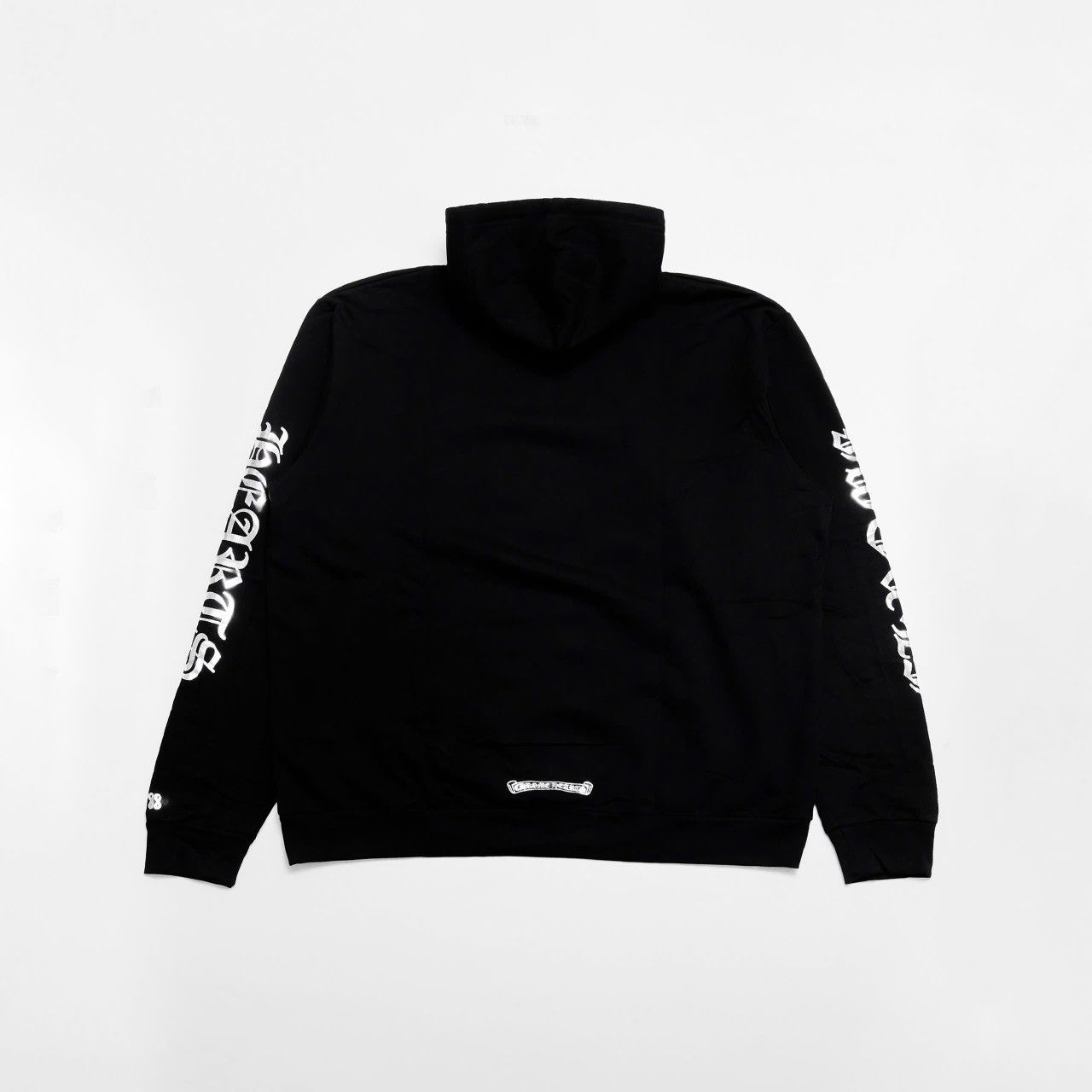 CHROME HEARTS 1988 VERTICAL LOGO SILVER HOODIE BLACK