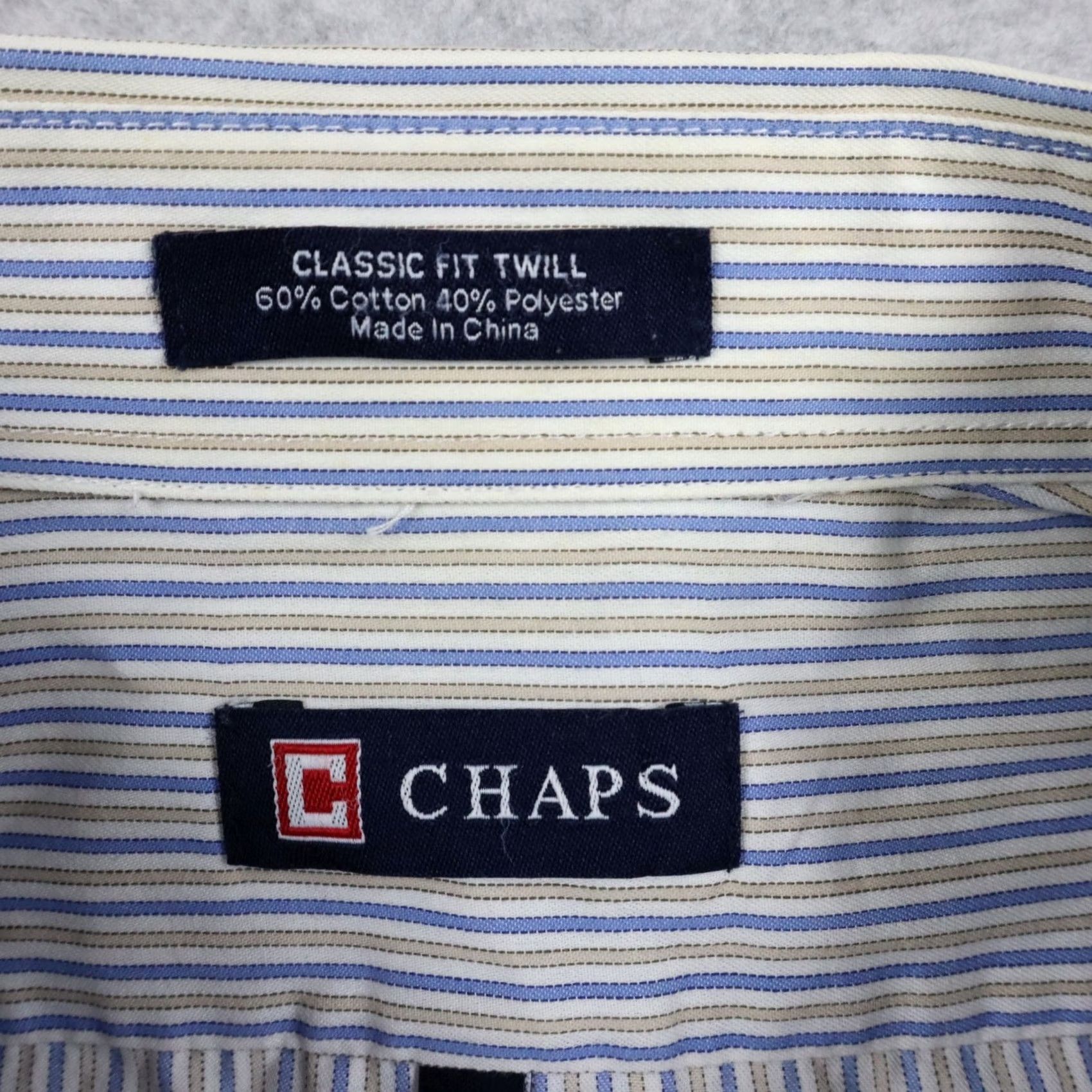 Chaps Chaps Shirt Mens M Striped Classic Fit Twill Button Up Long Sleeve Size US L / EU 52-54 / 3 - 4 Thumbnail