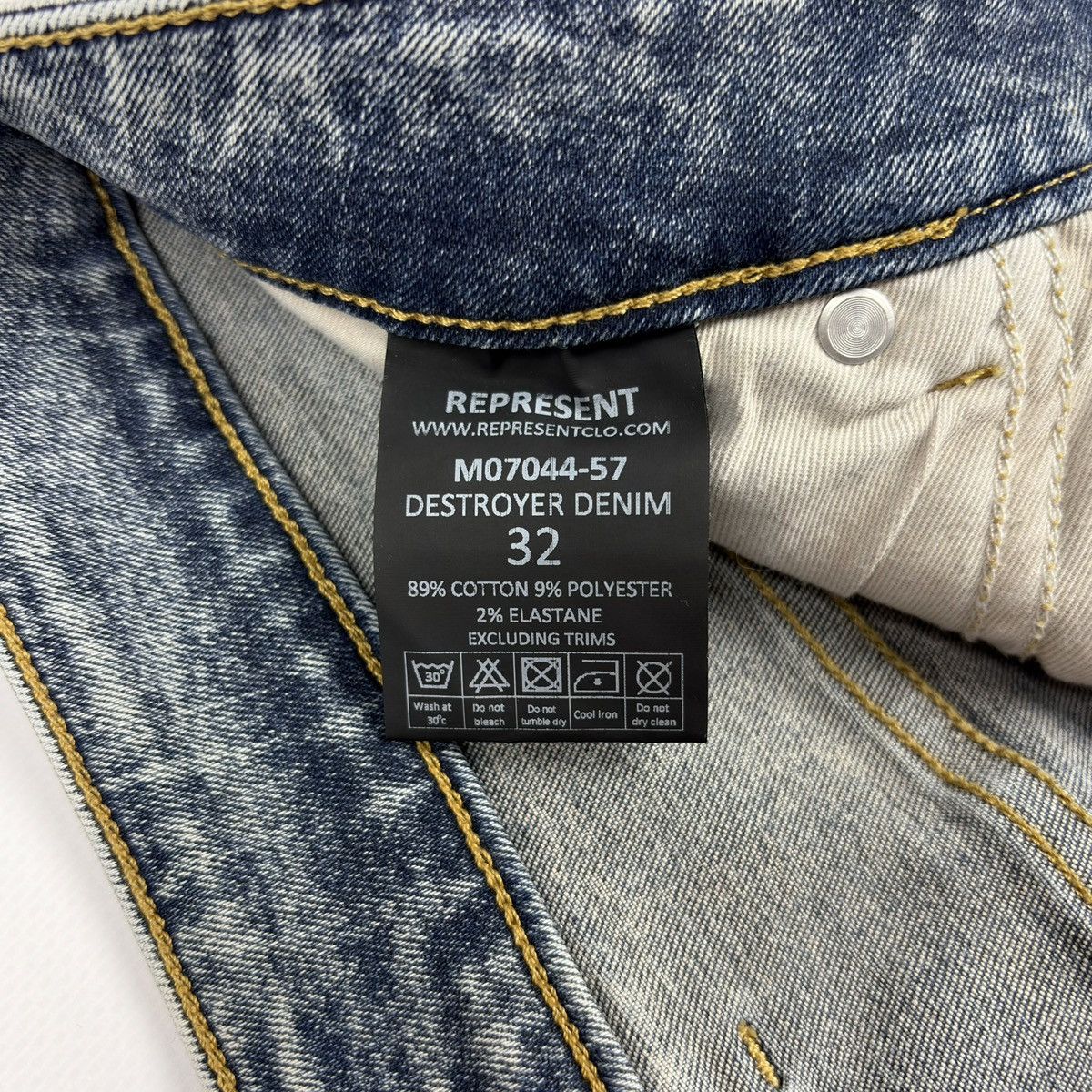 Represent Clo. Represent Destroyer Denim Jeans Blue Cream Slim Jeans Size US 32 / EU 48 - 14 Thumbnail