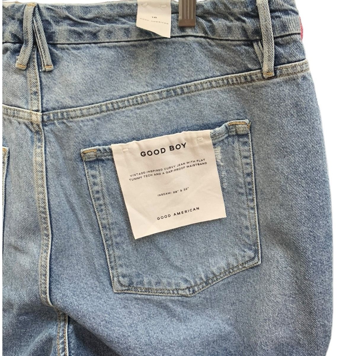 Good American NWT Good American Good Boy Ripped Jeans SZ 16 Size 38" / US 16 / IT 52 - 2 Thumbnail