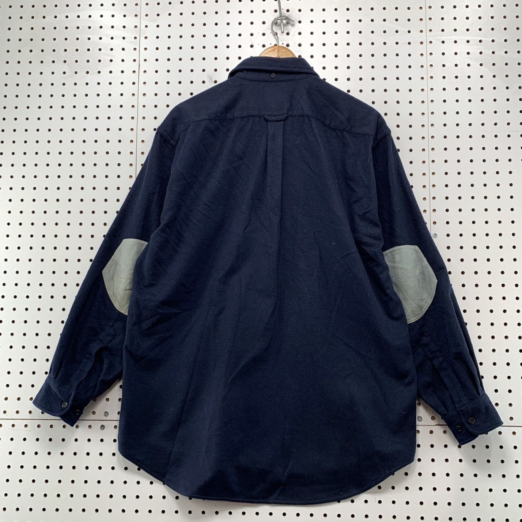 Faconnable VINTAGE Faconnable Plaid Wool Button-Up Shirt Mens M Blue Elbow Patches Leather Size US M / EU 48-50 / 2 - 2 Thumbnail