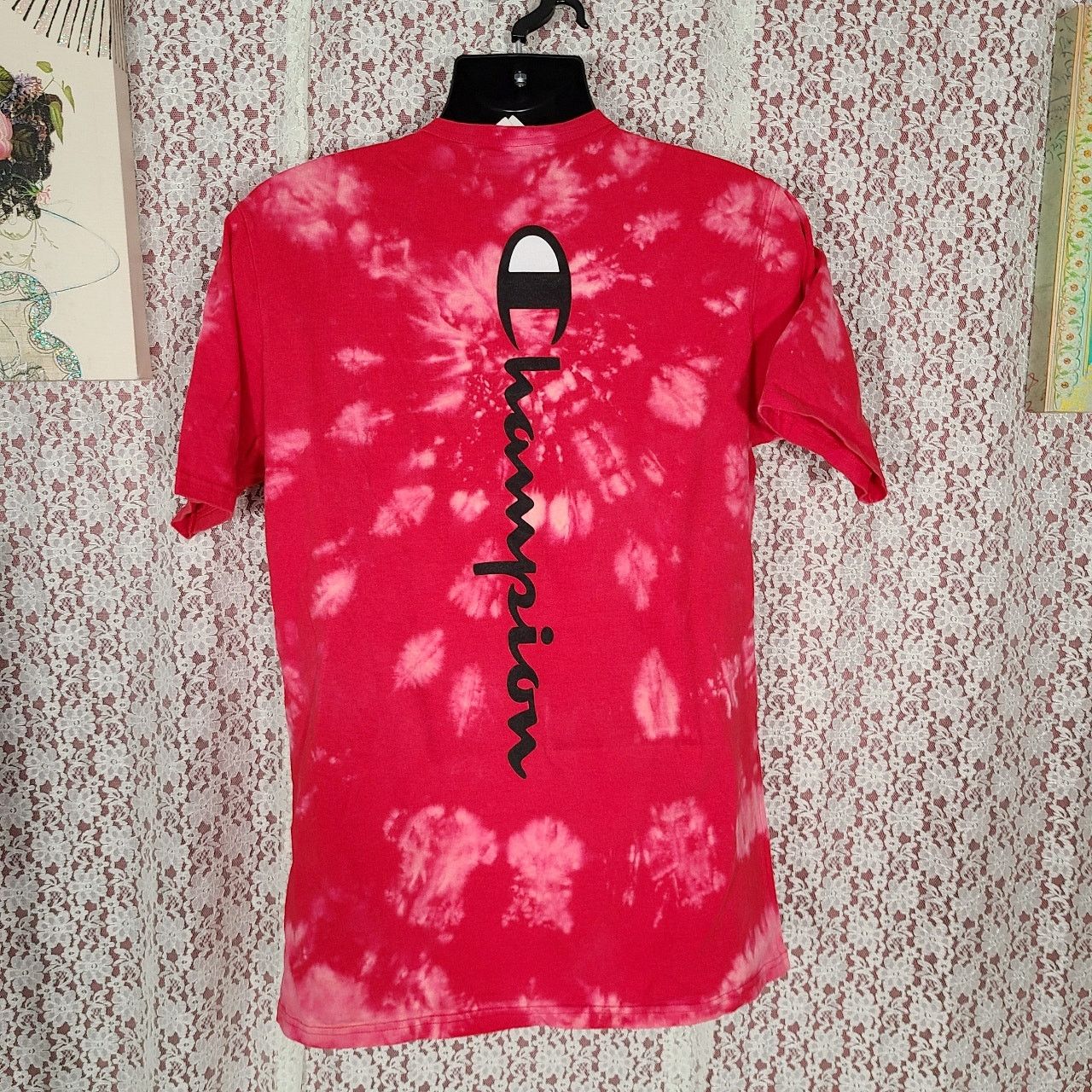 Champion Vintage 90s Champion red bleach tie dye graphic tshirt large Size US L / EU 52-54 / 3 - 3 Thumbnail