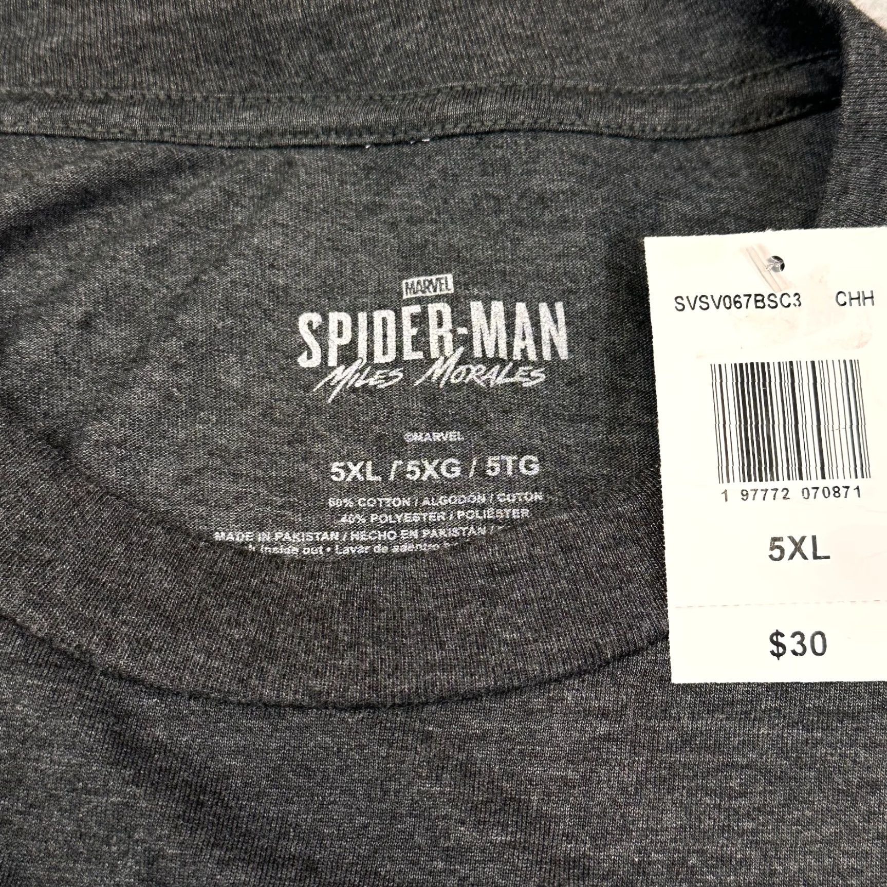 Vintage Spider-Man Miles Morales Men's 5XL Marvel Big Man Graphic Tee Shirt NWT Size US XXL / EU 58 / 5 - 5 Thumbnail