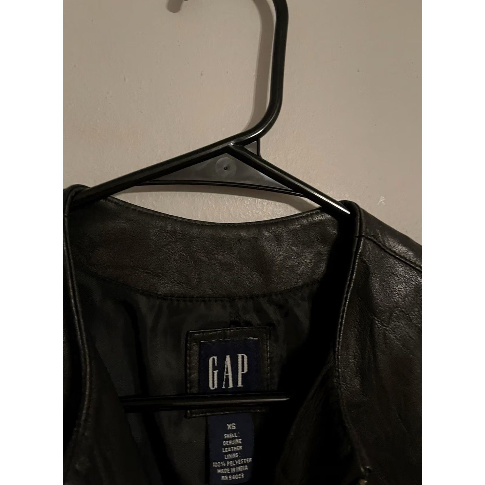 Gap VINTAGE Gap Leather Blazer Jacket Moto Cafe Racer - Women's XS Green Solid Short Zip 100% Leather 100% Polyester Blazer Mens Womens Girls Boys Size XS / US 0-2 / IT 36-38 - 2 Thumbnail