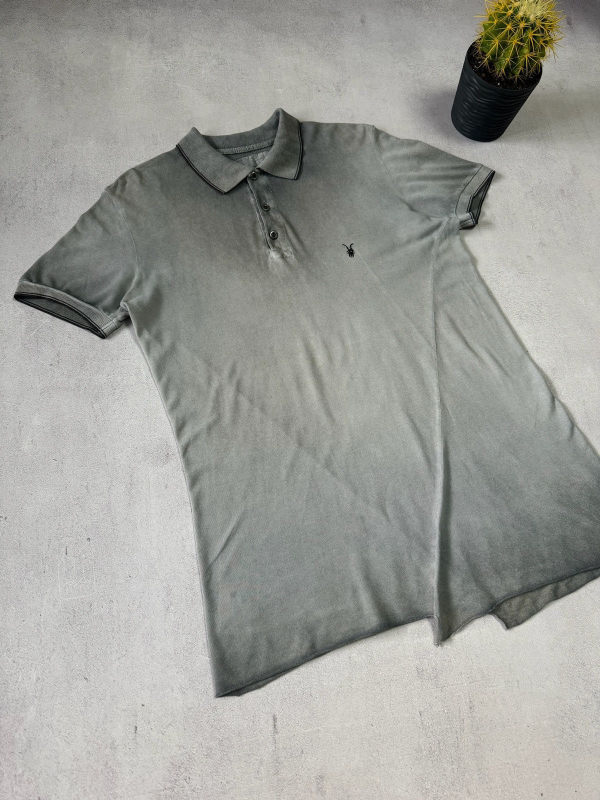 Allsaints Vintage Allsaints Polo Shirt Mens Avant-Garde Grunge 90s Size US L / EU 52-54 / 3 - 2 Thumbnail