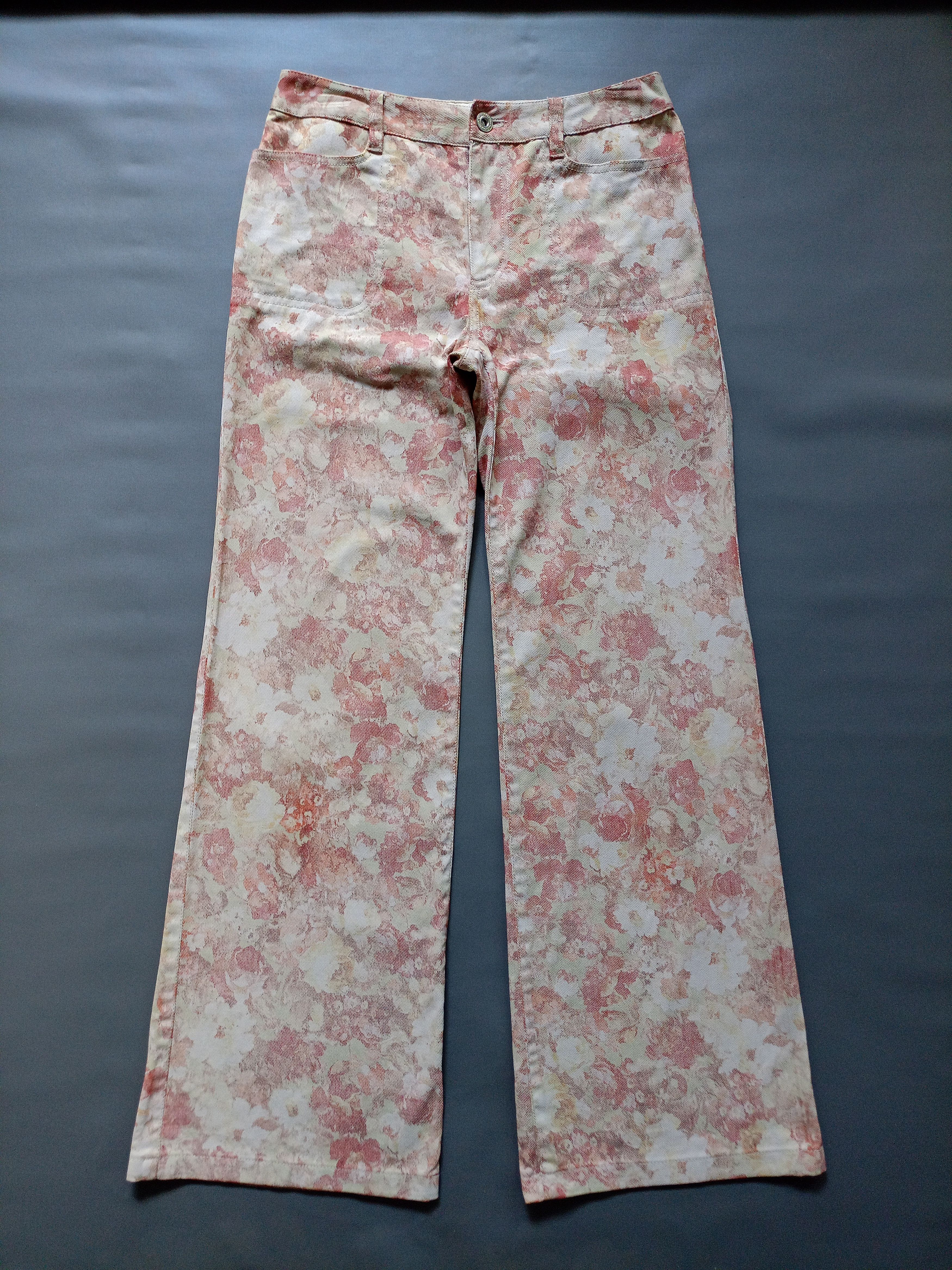 Michel Klein Michel Klein Floral Flare Pants Size 27" / US 4 / IT 40 - 2 Thumbnail
