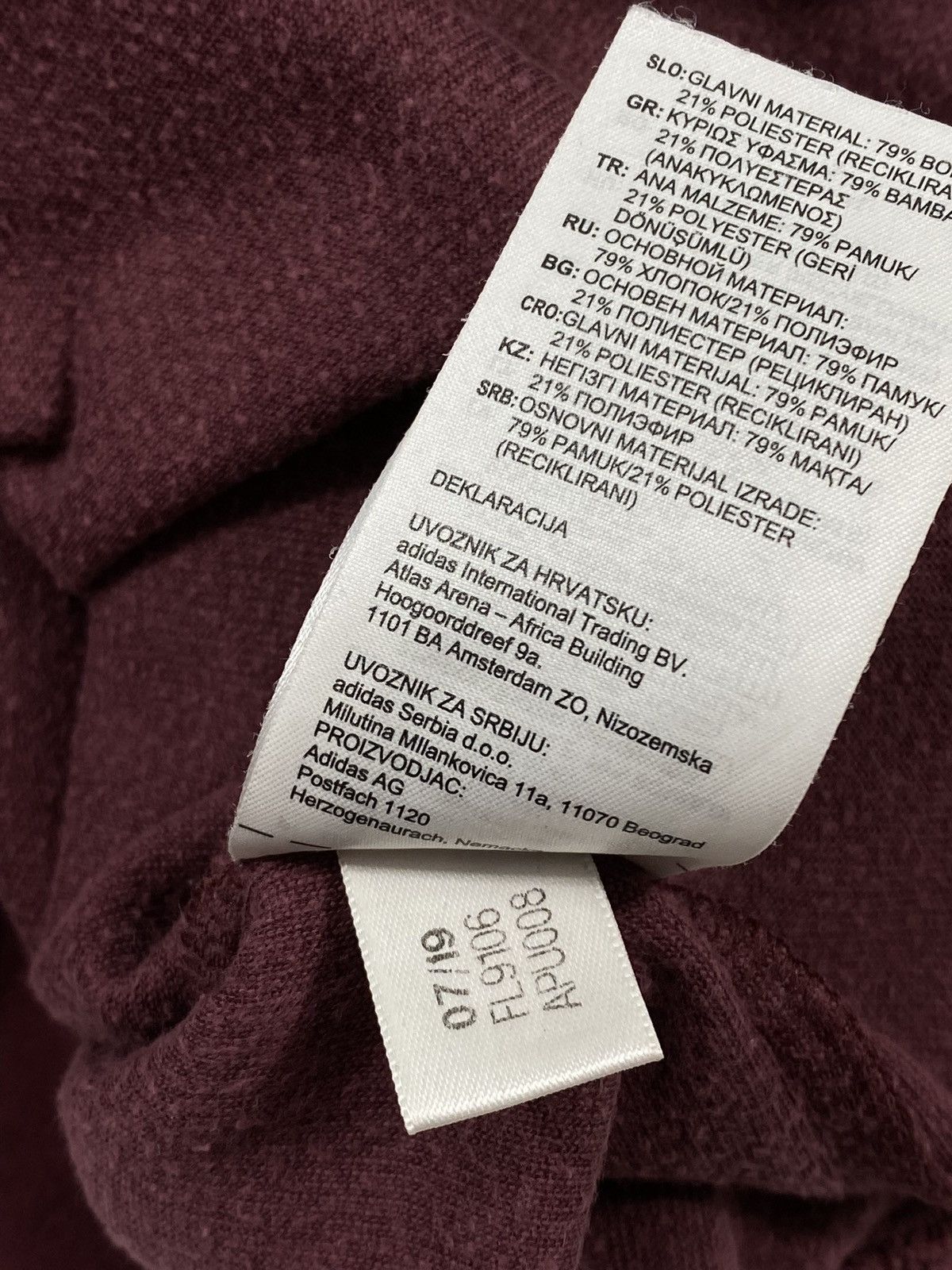 Adidas 🔥LASTDROP🔥 Adidas Velour Trefoil Bordeaux Stripes Sweatshirt Size XS / US 0-2 / IT 36-38 - 10 Thumbnail
