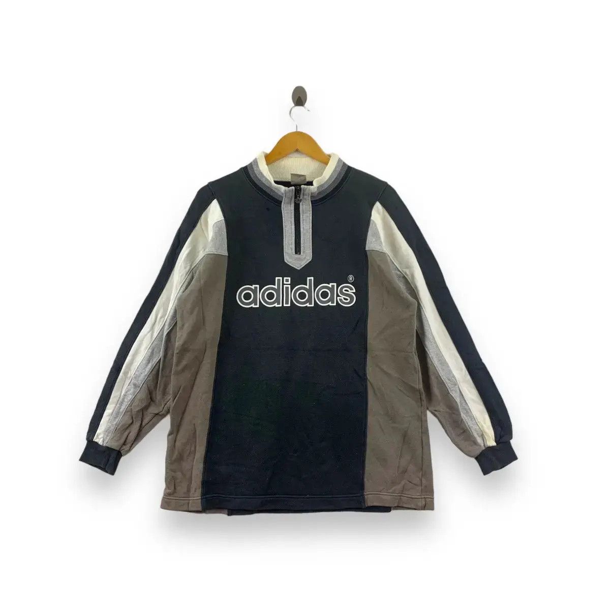 Adidas Vintage ADIDAS ORIGINALS x DESCENTE Half Zipper Sweatshirt Size XL / US 12-14 / IT 48-50 - 1 Thumbnail