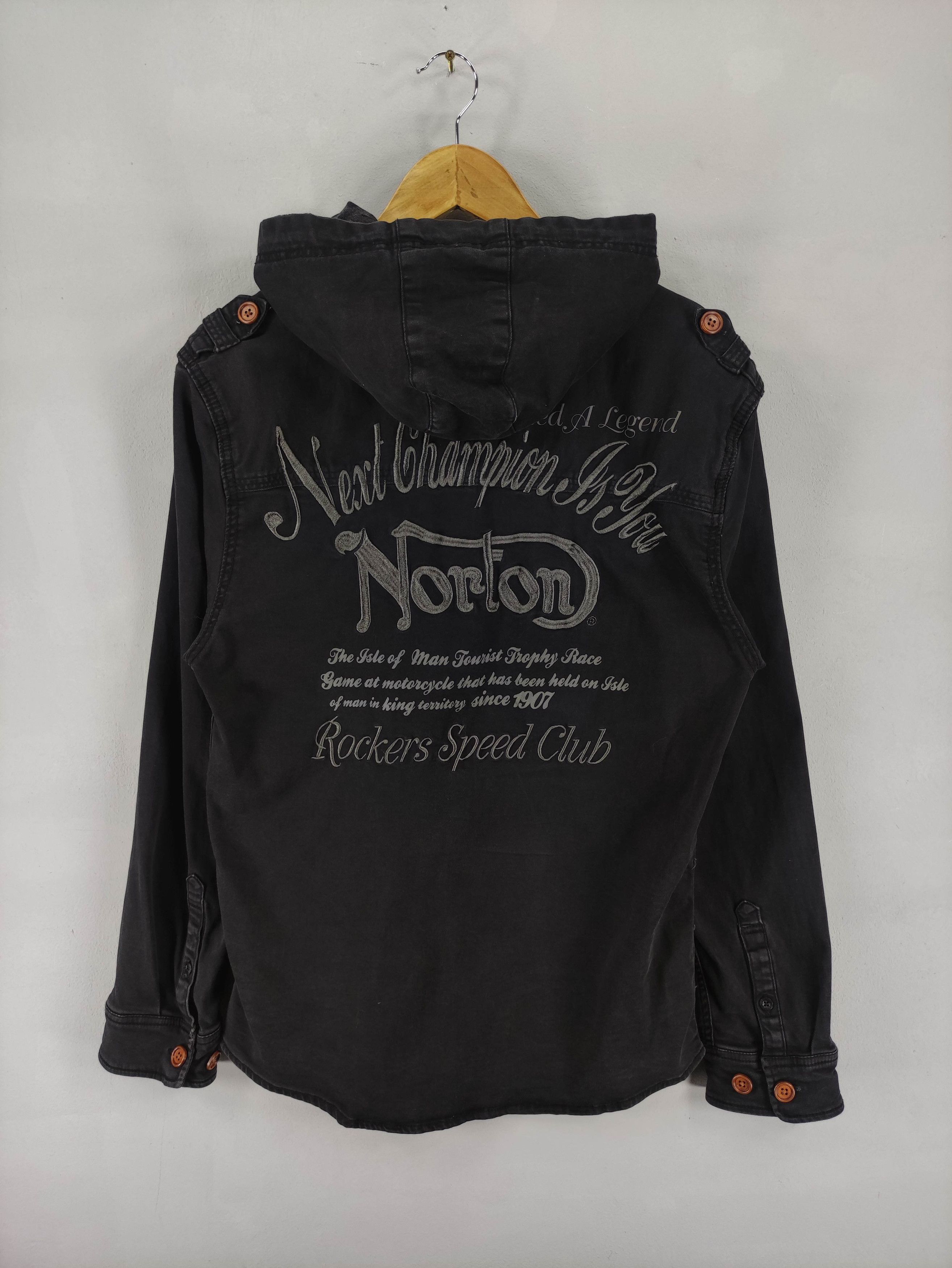 Norton Vintage Norton Embroidered Logo Hooded Jacket Size US XL / EU 56 / 4 - 12 Thumbnail